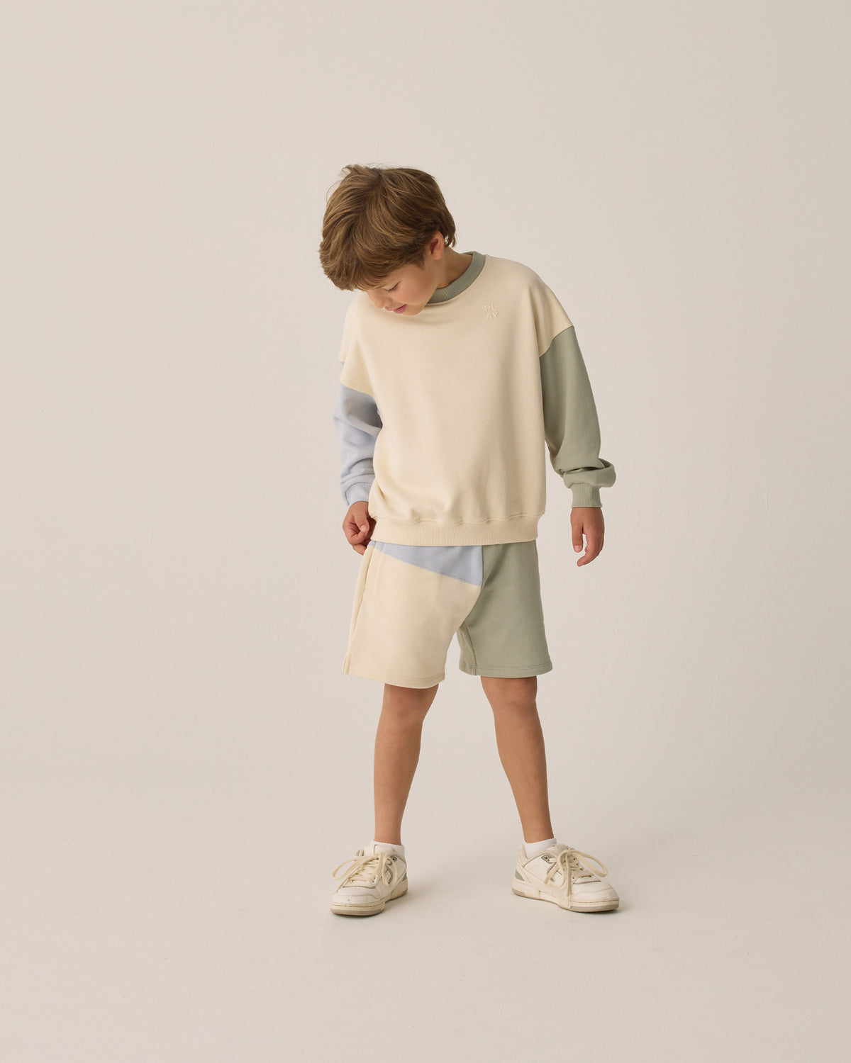 RYLEE + CRU PLAY BOXING SHORT / SAGE COLOR BLOCK