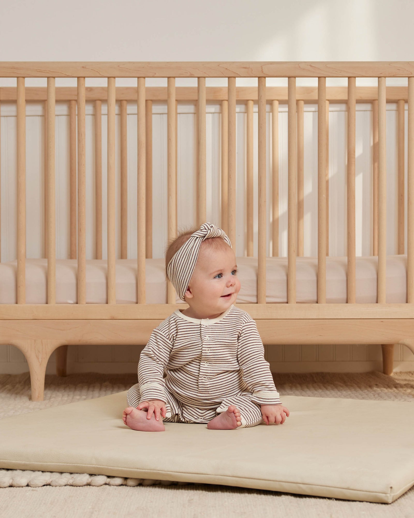 QUINCY MAE KNOTTED HEADBAND / PLUM STRIPE