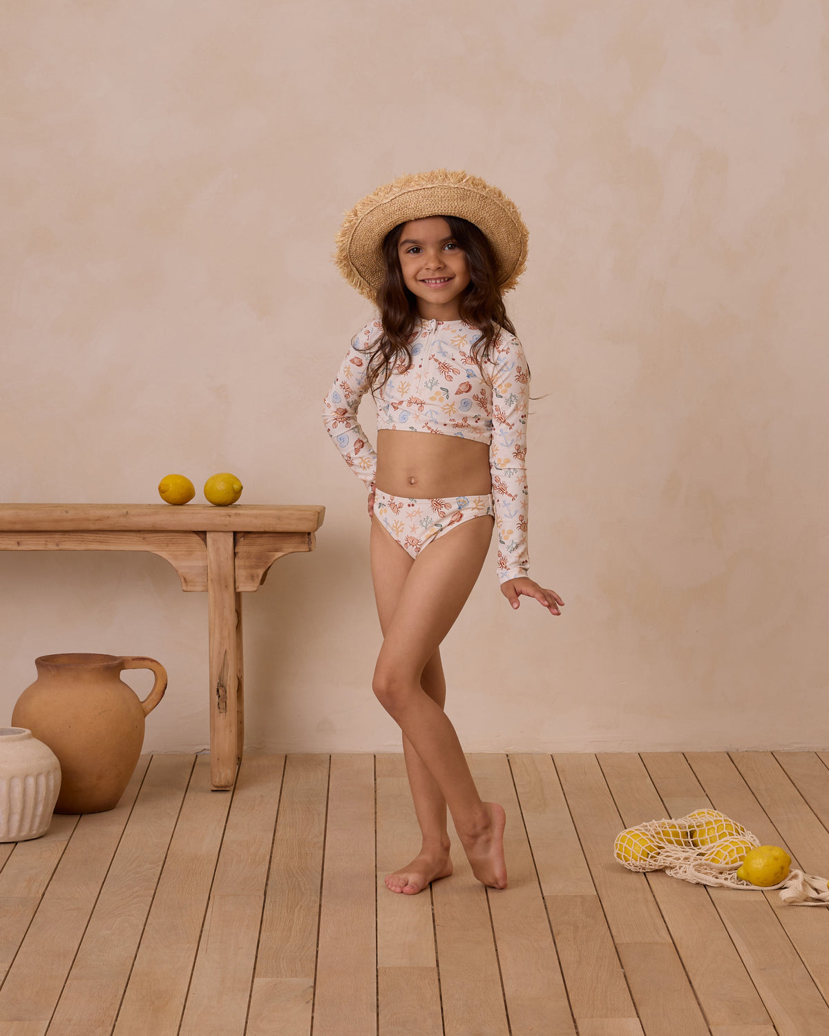 RYLEE + CRU CROP RASHGUARD SET / NAUTICAL