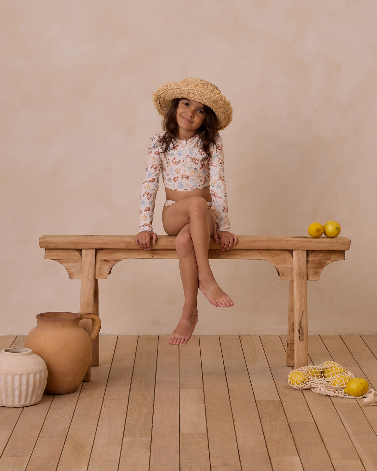 RYLEE + CRU CROP RASHGUARD SET / NAUTICAL