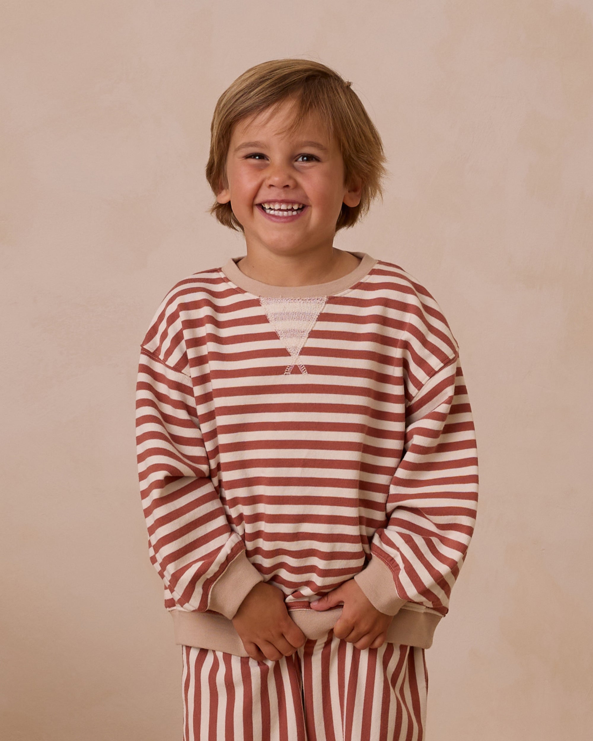 RYLEE + CRU OVERSIZED CREW / POPPY STRIPE