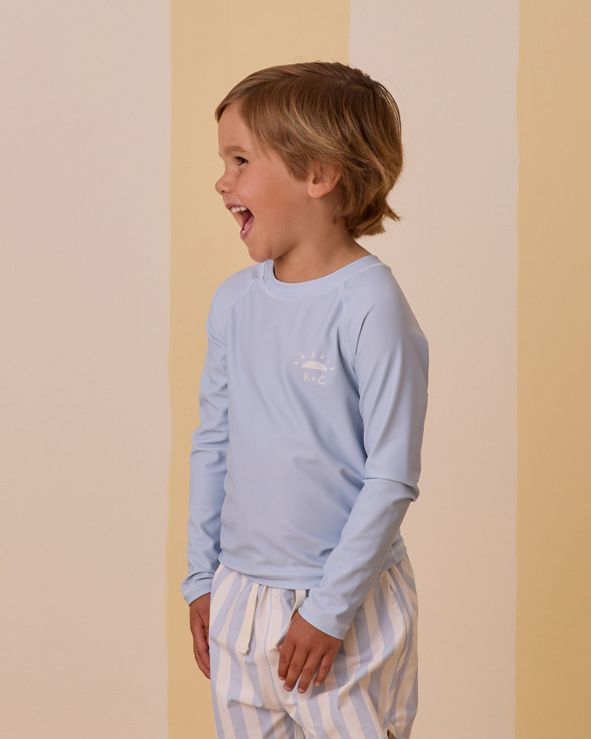 RYLEE + CRU SWIM TRUNK / BLUE STRIPE