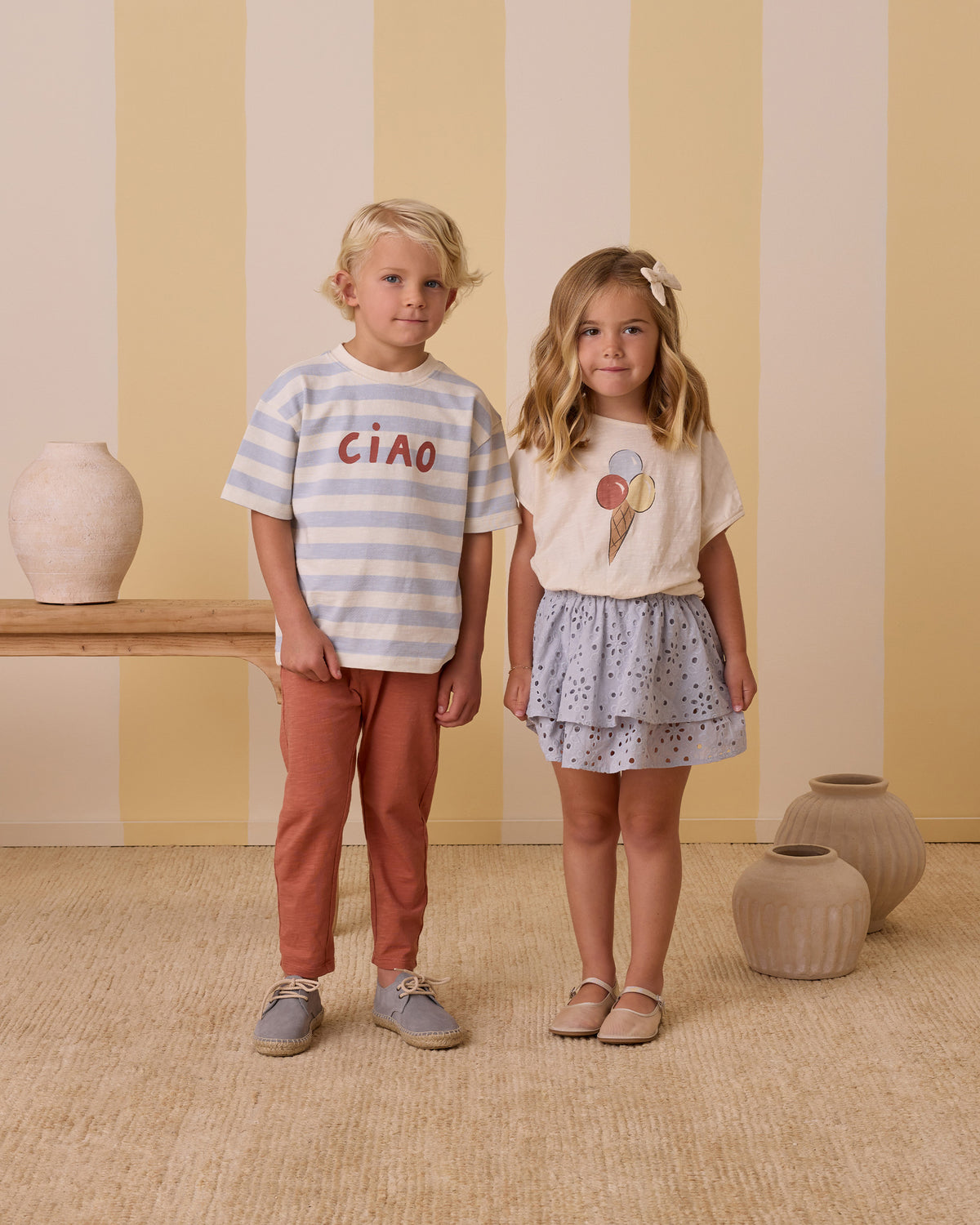 RYLEE + CRU ROSE MINI SKIRT / LIGHT BLUE