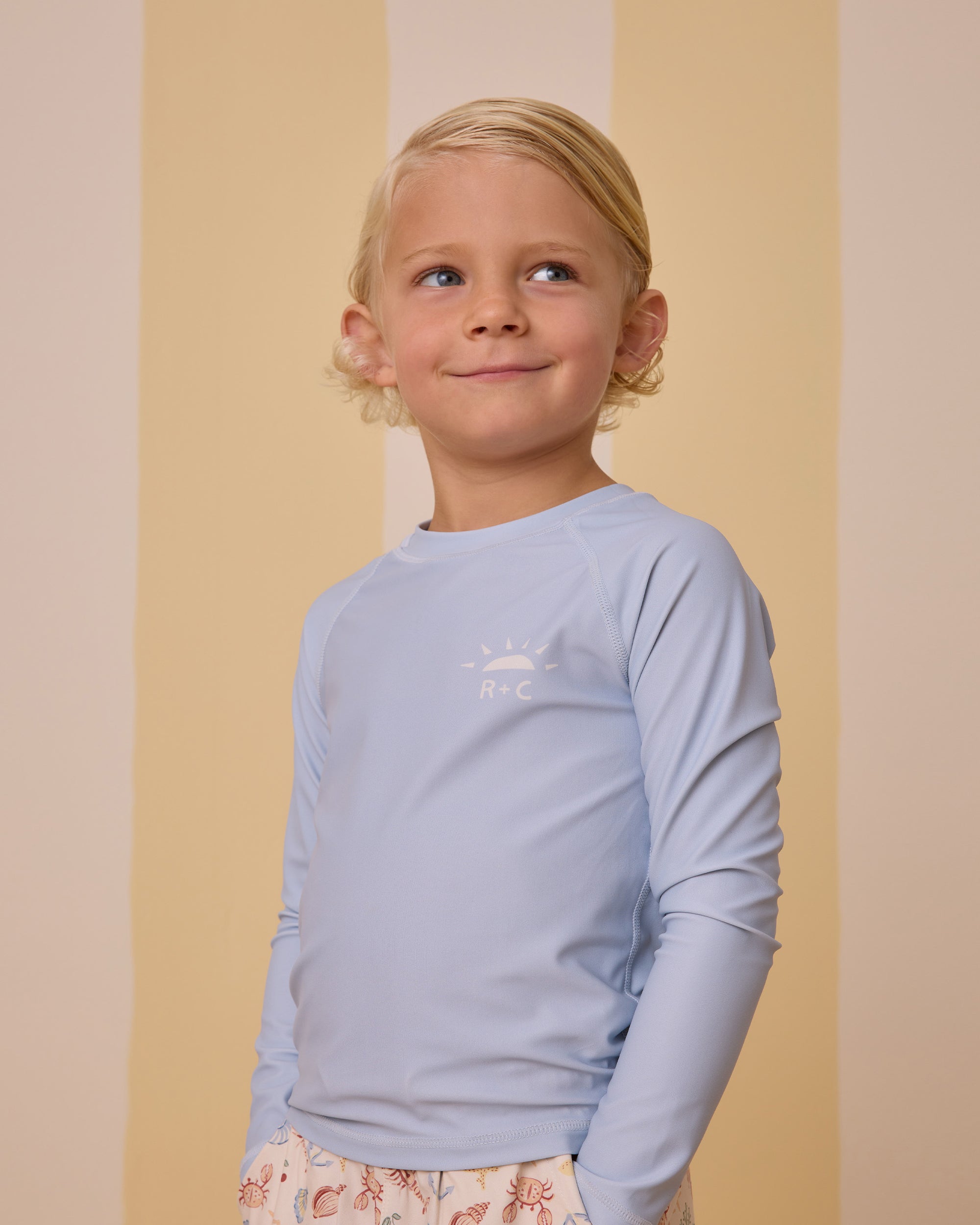 RYLEE + CRU LONG SLEEVE RASHGUARD / LIGHT BLUE