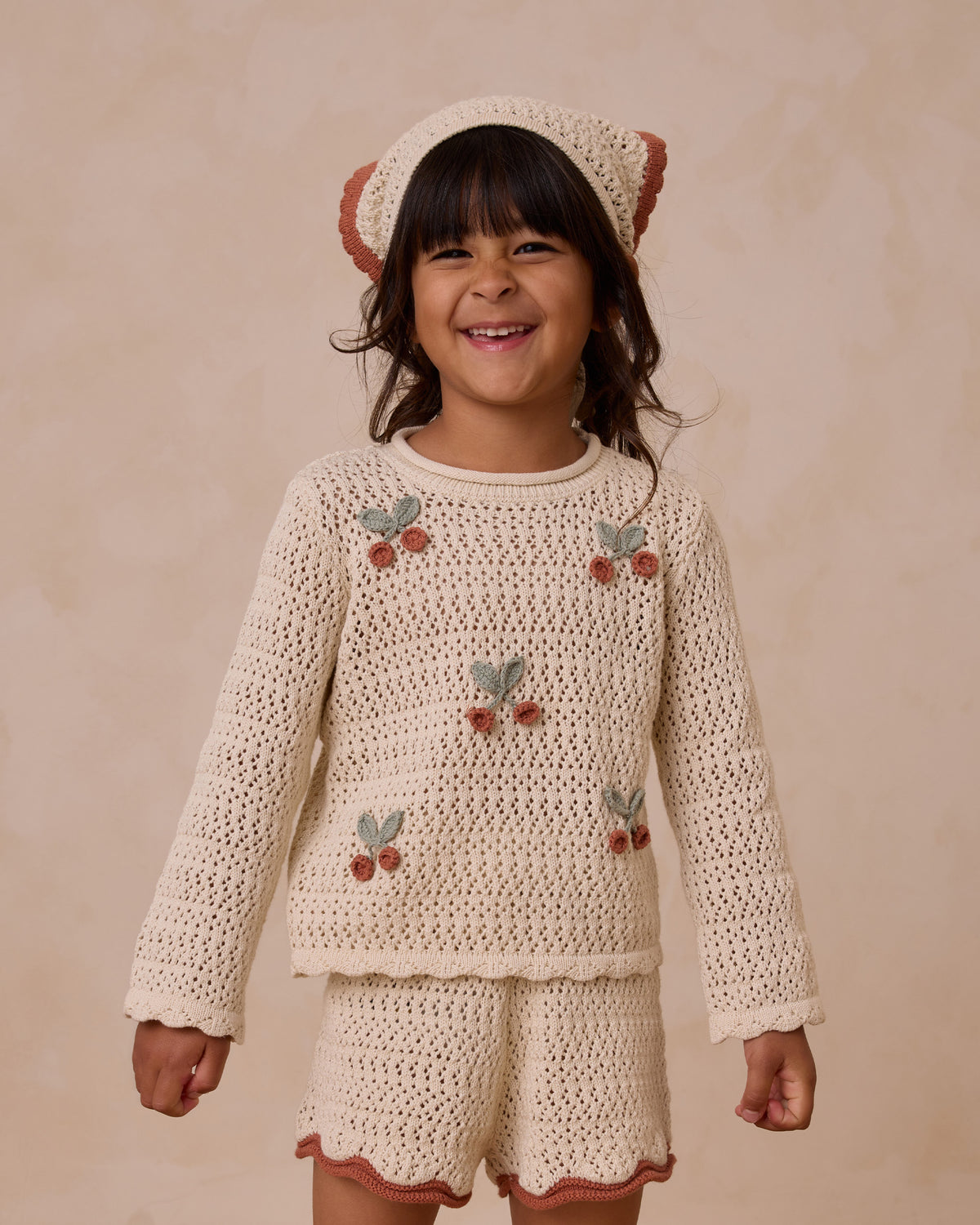RYLEE + CRU CROCHET PULLOVER / CHERRIES
