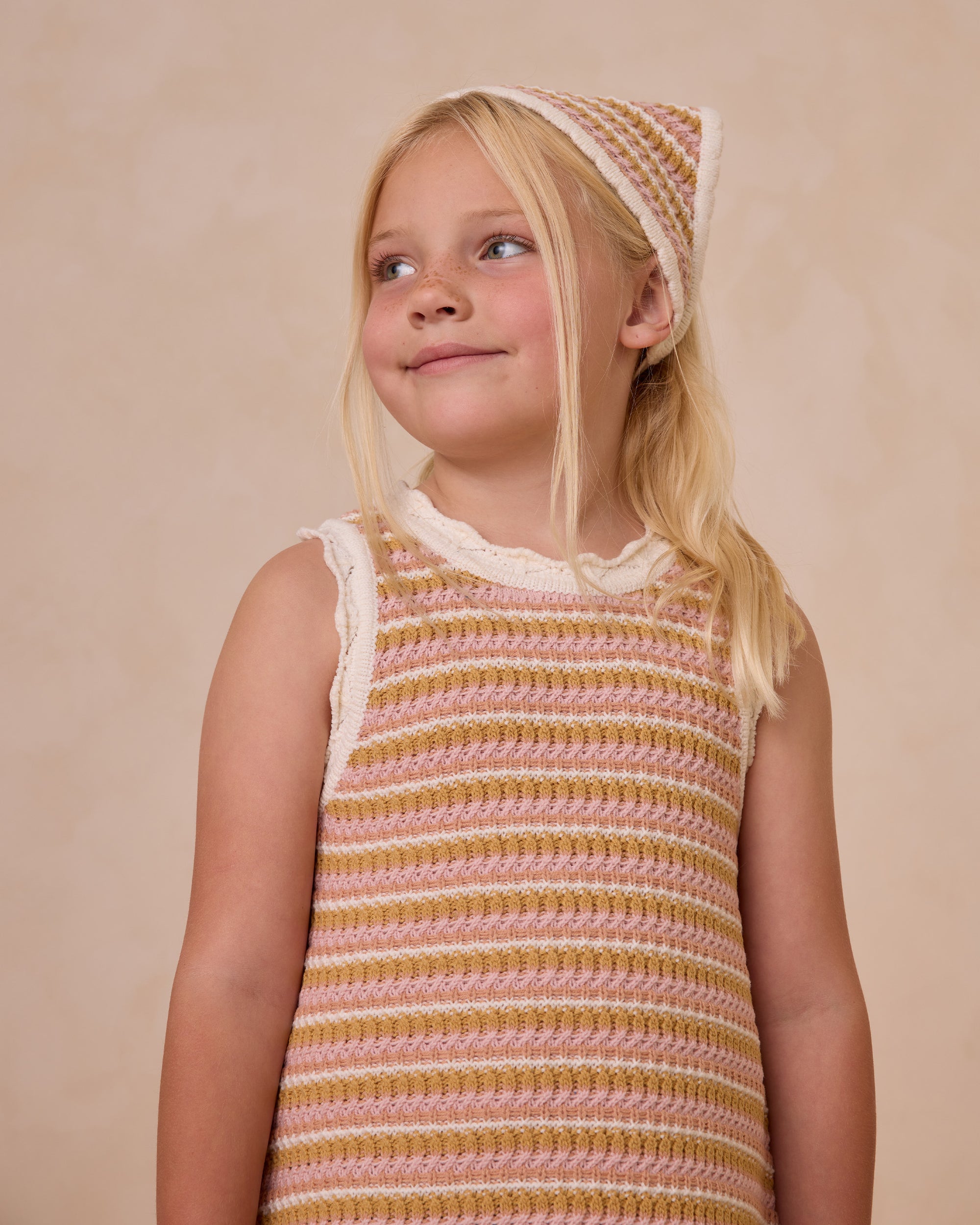 RYLEE + CRU CROCHET TANK MINI DRESS / PINK STRIPE