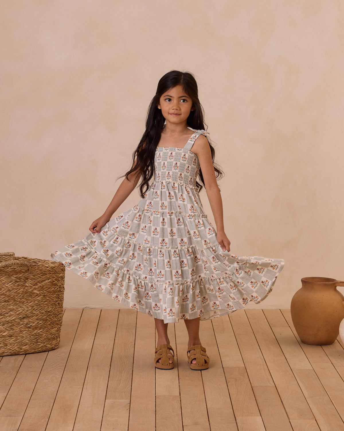 RYLEE + CRU TAYLOR DRESS / GARDEN GRID