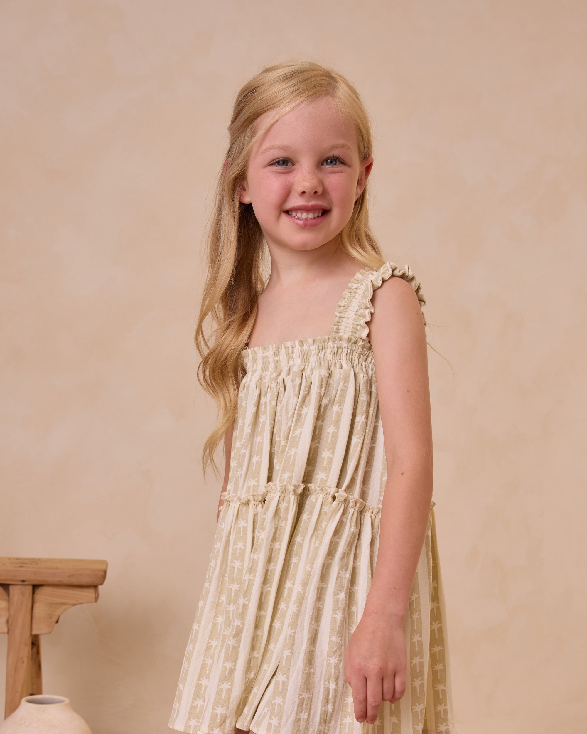 RYLEE + CRU CICILY DRESS / PALM STRIPE