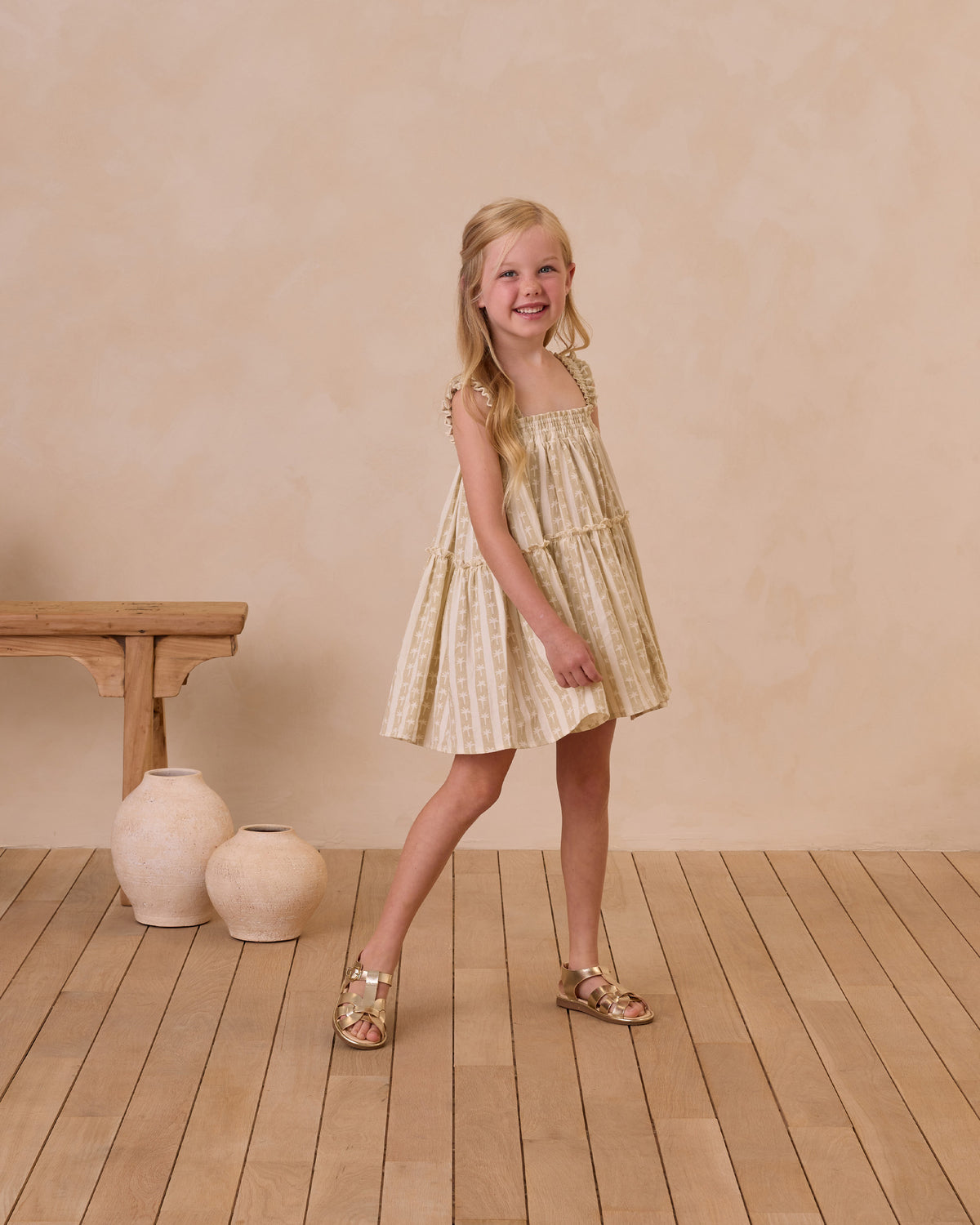 RYLEE + CRU CICILY DRESS / PALM STRIPE