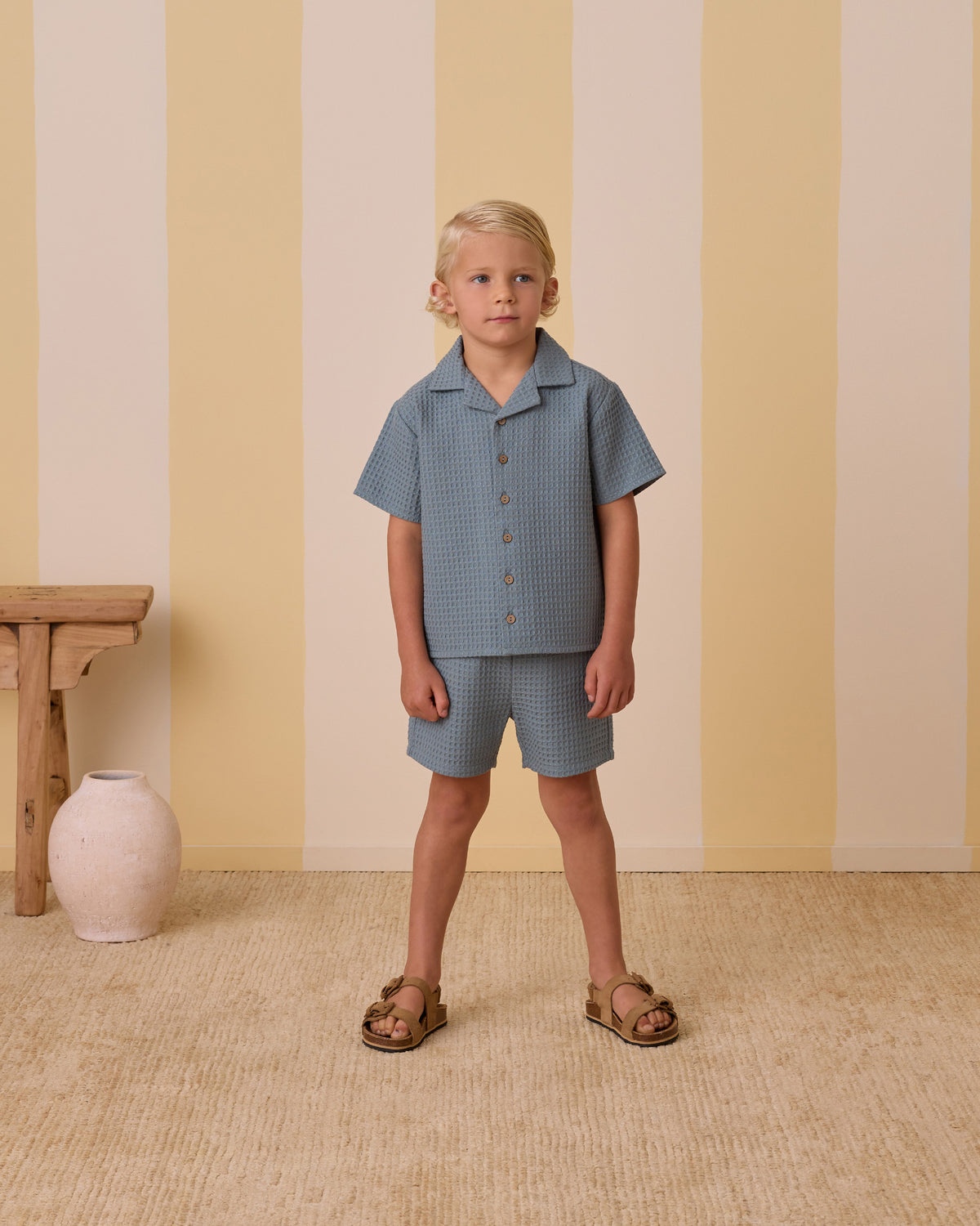 RYLEE + CRU LAPEL COLLARED SHIRT / OCEAN