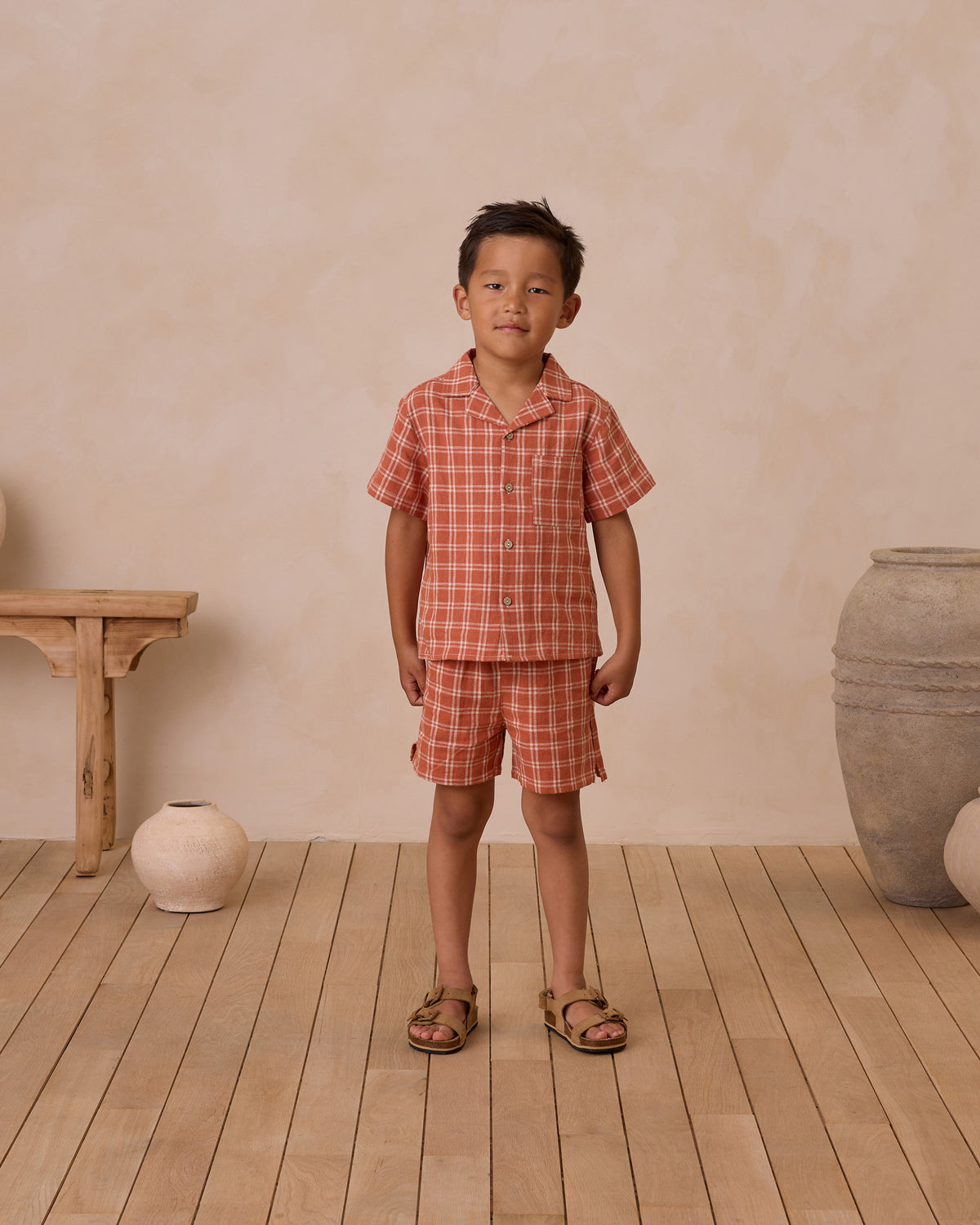 RYLEE + CRU PERRY SHORT / POPPY CHECK