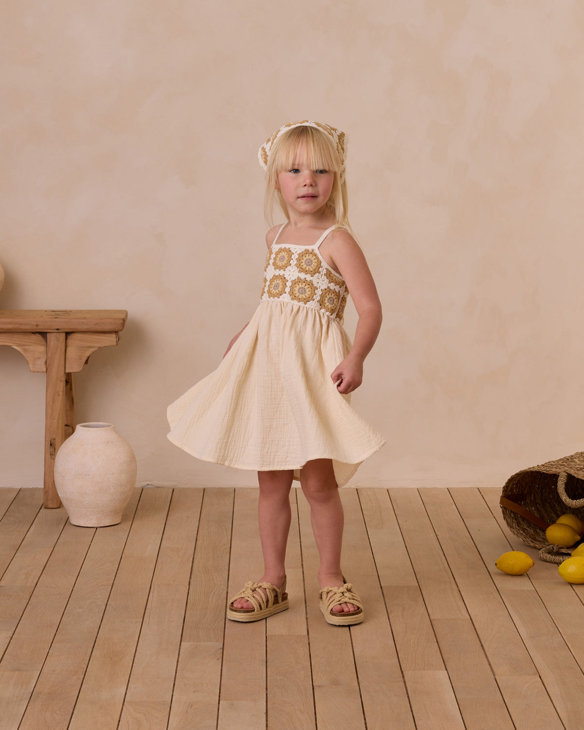 RYLEE + CRU CROCHET SUN DRESS / MARIGOLD DAISY