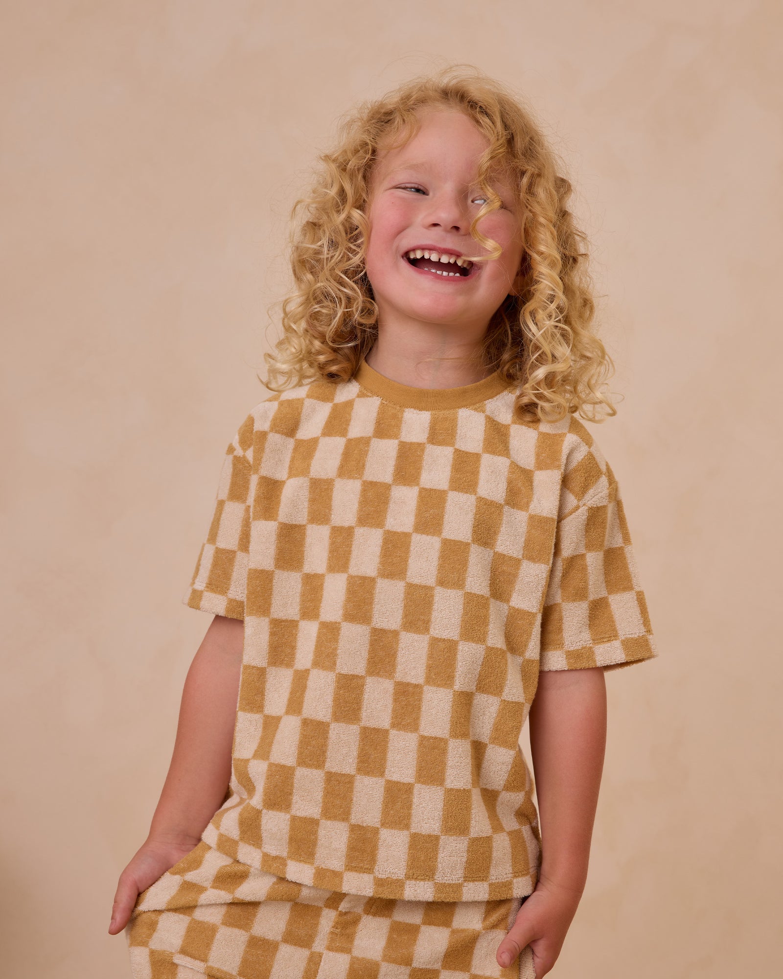 RYLEE + CRU RELAXED TEE / MARIGOLD CHECK