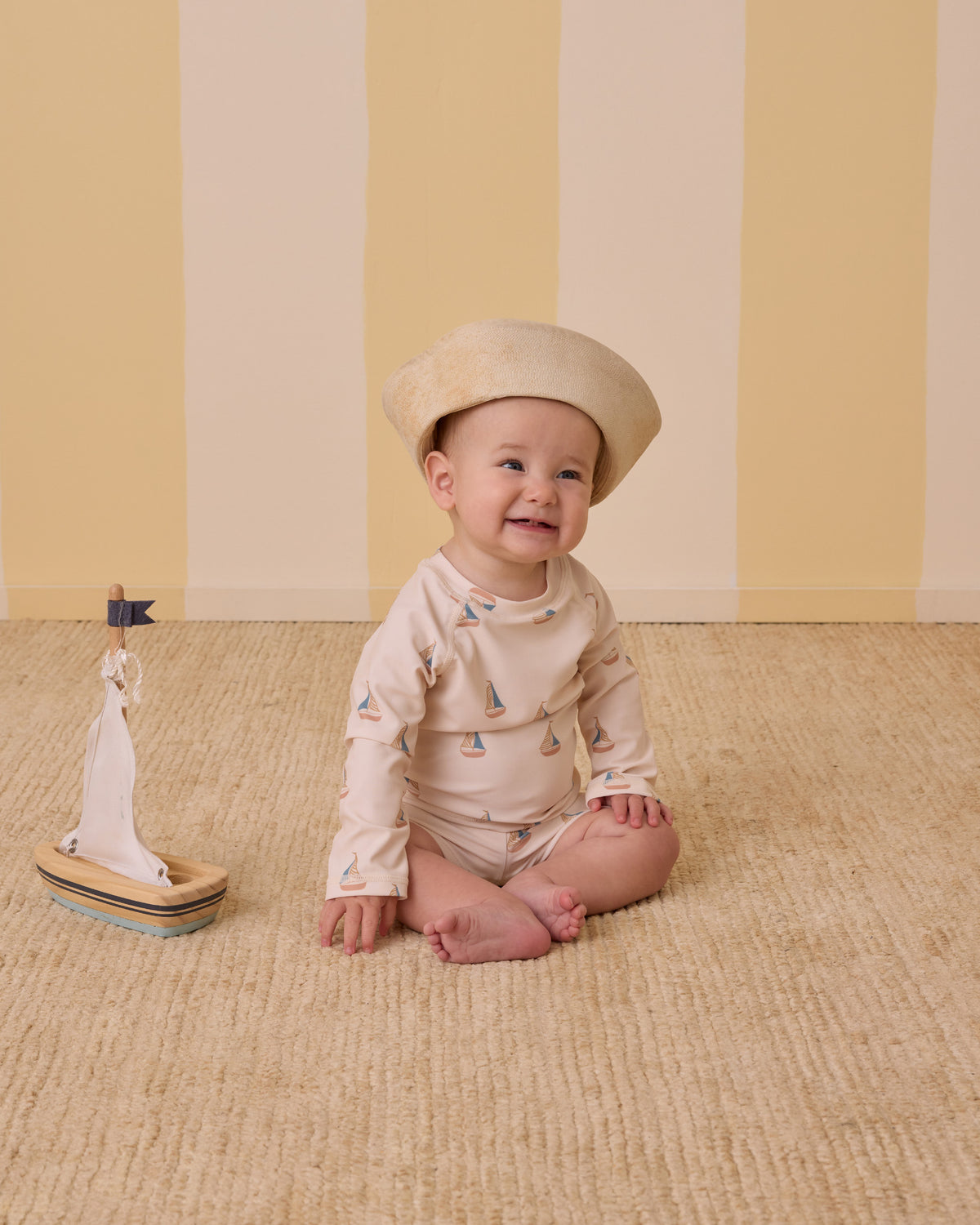 RYLEE + CRU RASHGUARD BOY SET / SAILBOATS