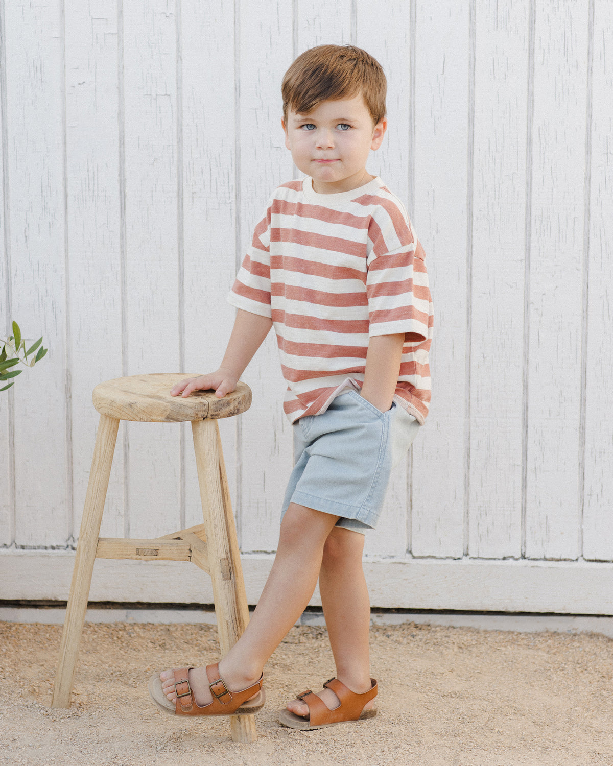 RYLEE + CRU RELAXED TEE / POPPY STRIPE