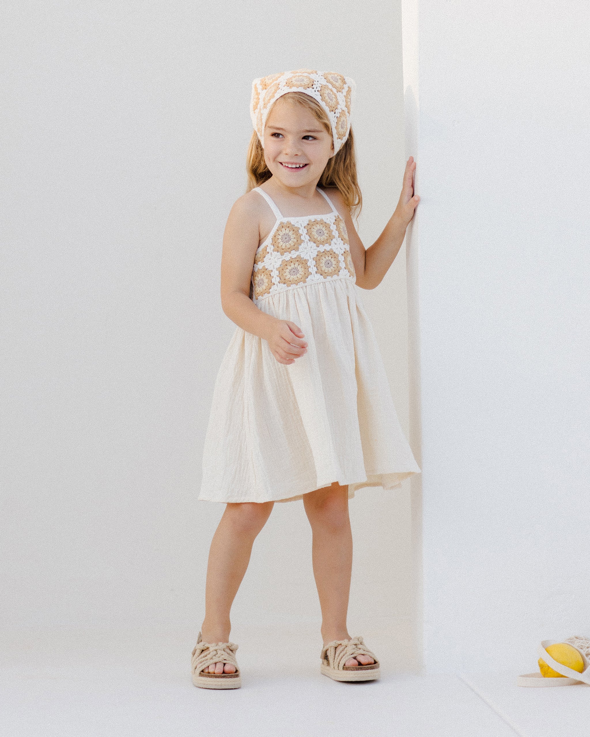 RYLEE + CRU CROCHET SUN DRESS / MARIGOLD DAISY - Milk + Bots RYLEE + CRU CROCHET SUN DRESS / MARIGOLD DAISY - Milk + Bots