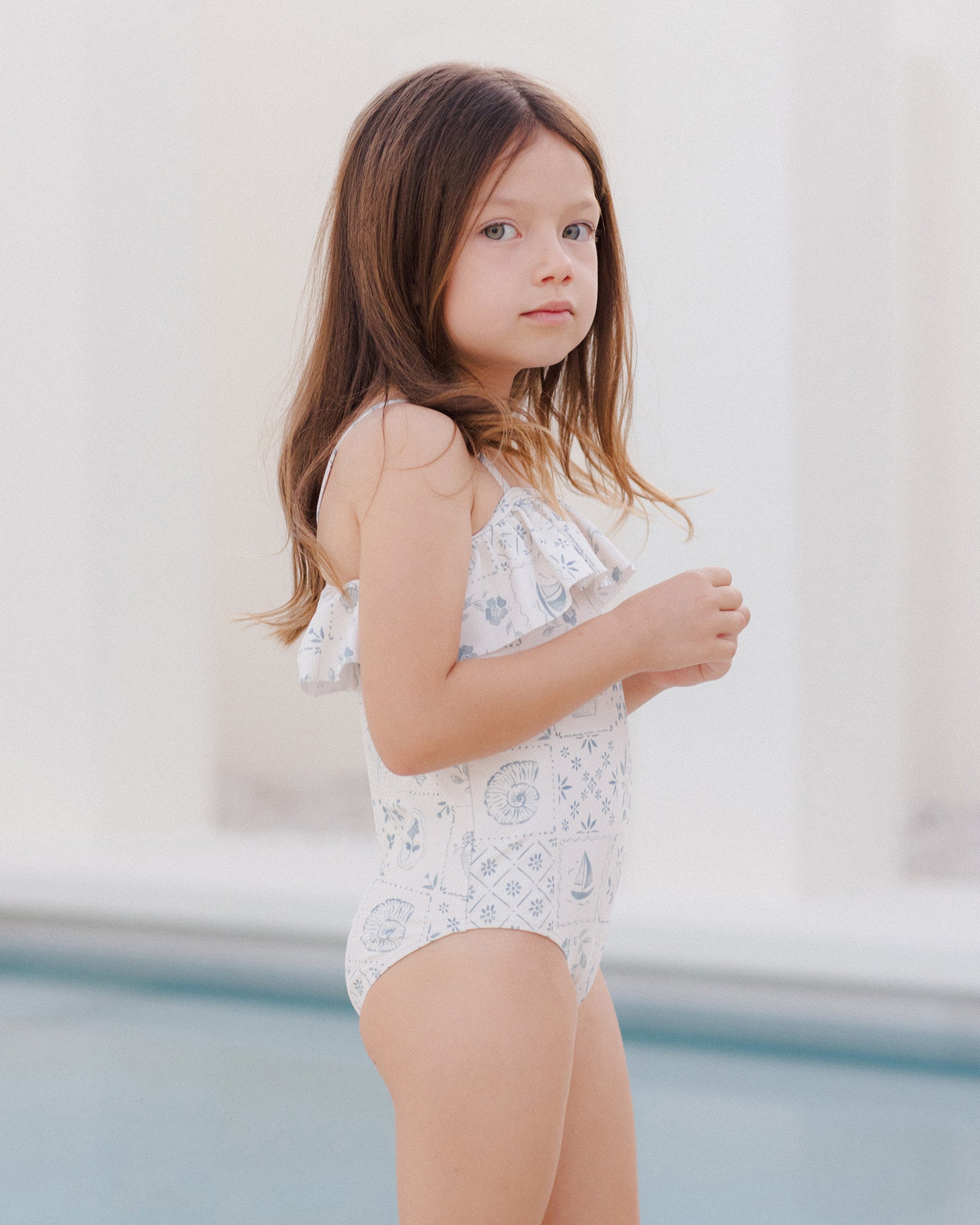 RYLEE + CRU RUFFLE ONE-PIECE / TILE