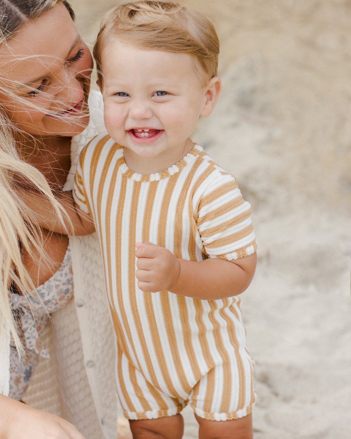 RYLEE + CRU SHORTY ONE-PIECE / MARIGOLD STRIPE