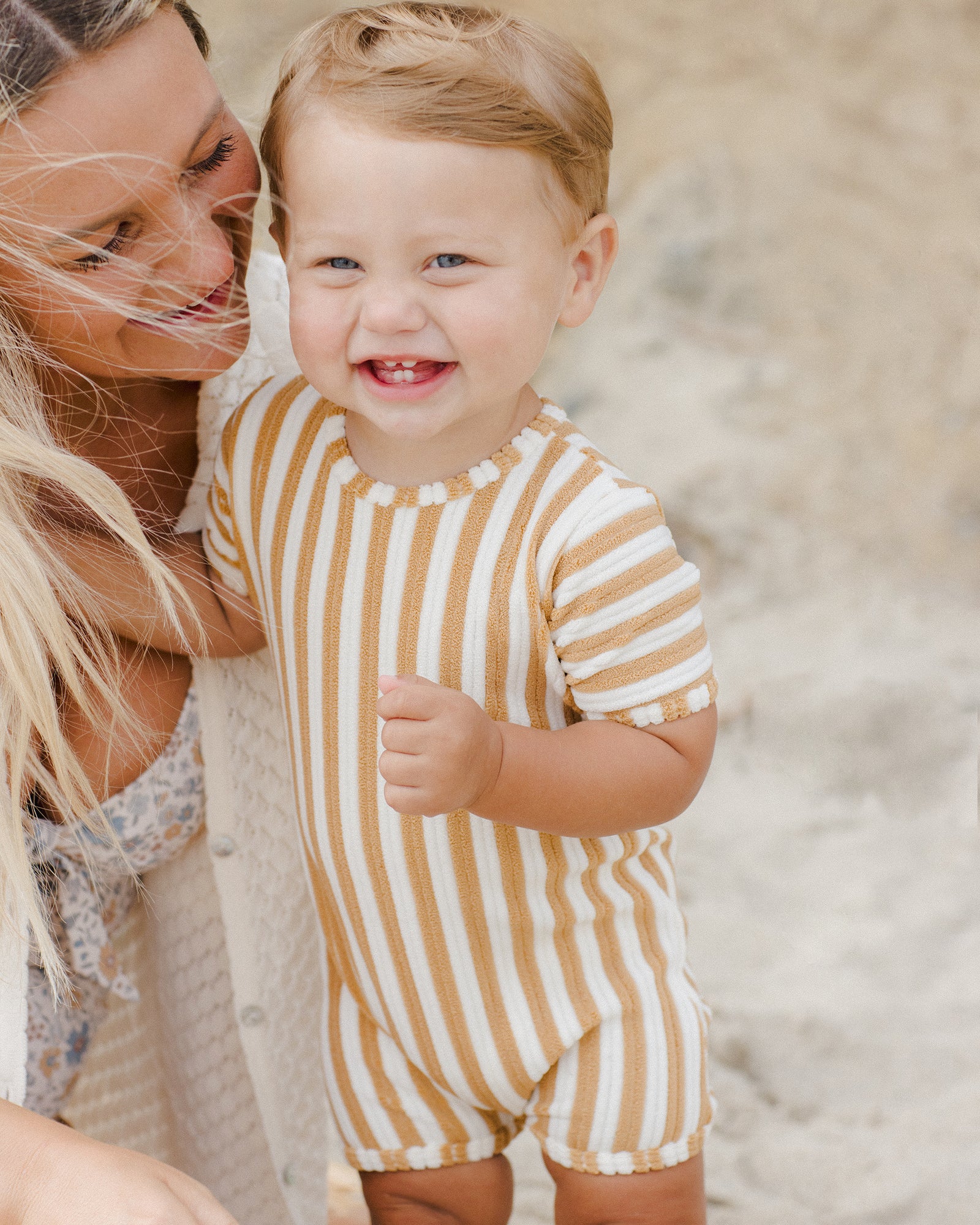 RYLEE + CRU SHORTY ONE-PIECE / MARIGOLD STRIPE