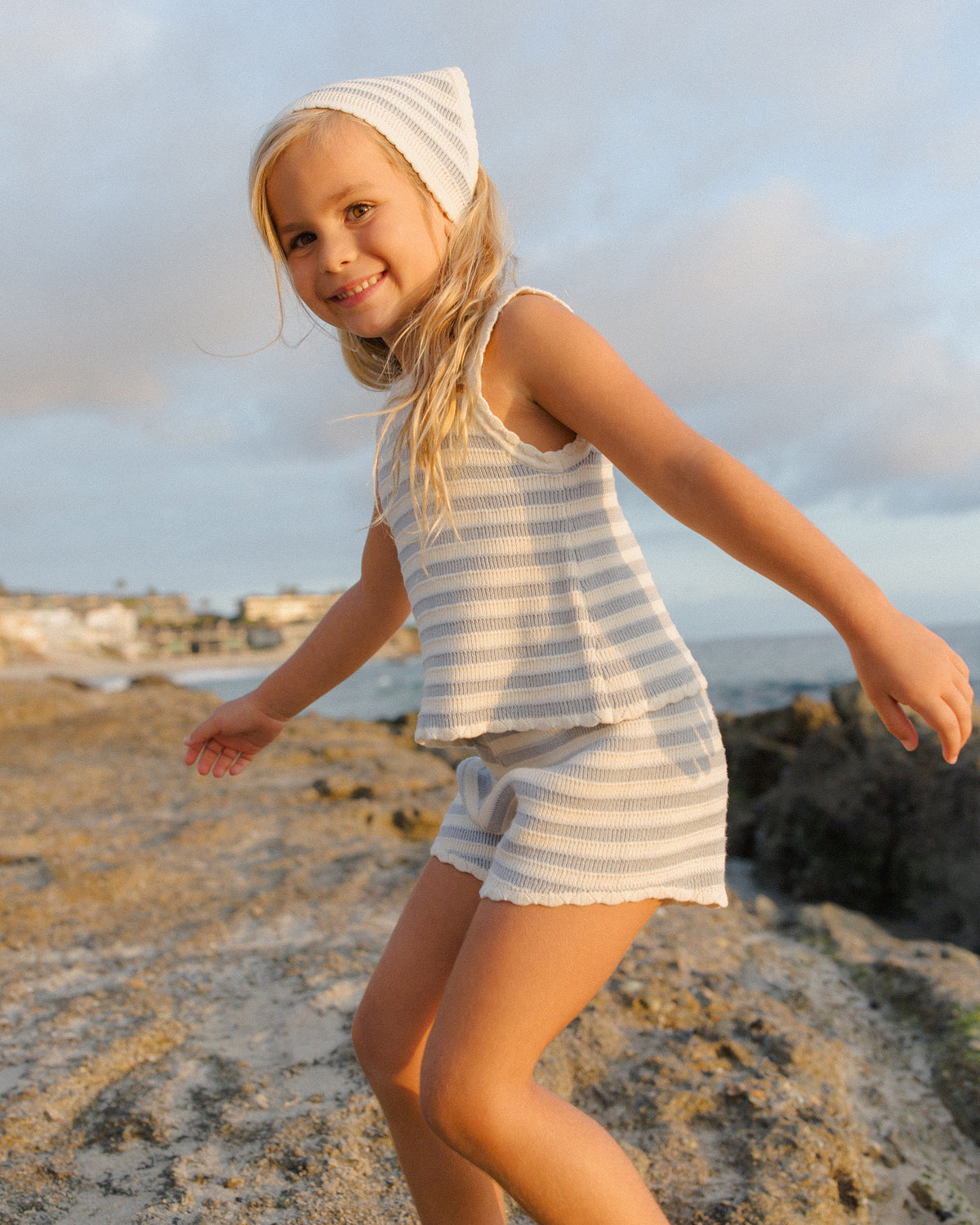 RYLEE + CRU CROCHET TANK SET / BLUE STRIPE