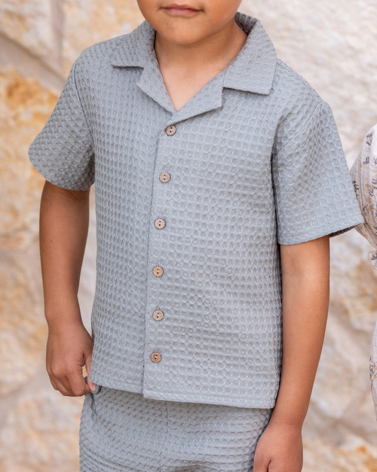 RYLEE + CRU LAPEL COLLARED SHIRT / OCEAN