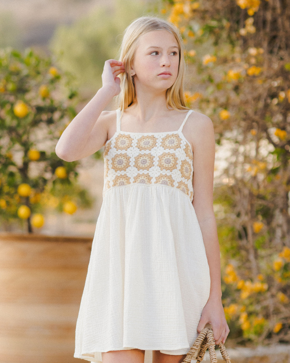 RYLEE + CRU CROCHET SUN DRESS / MARIGOLD DAISY