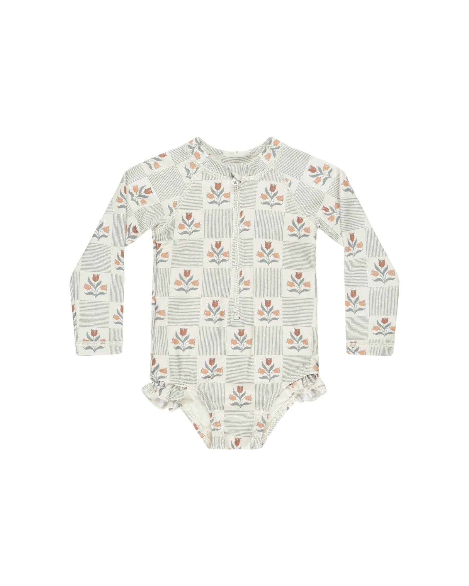 RYLEE + CRU RASHGUARD ONEPIECE / GARDEN GRID