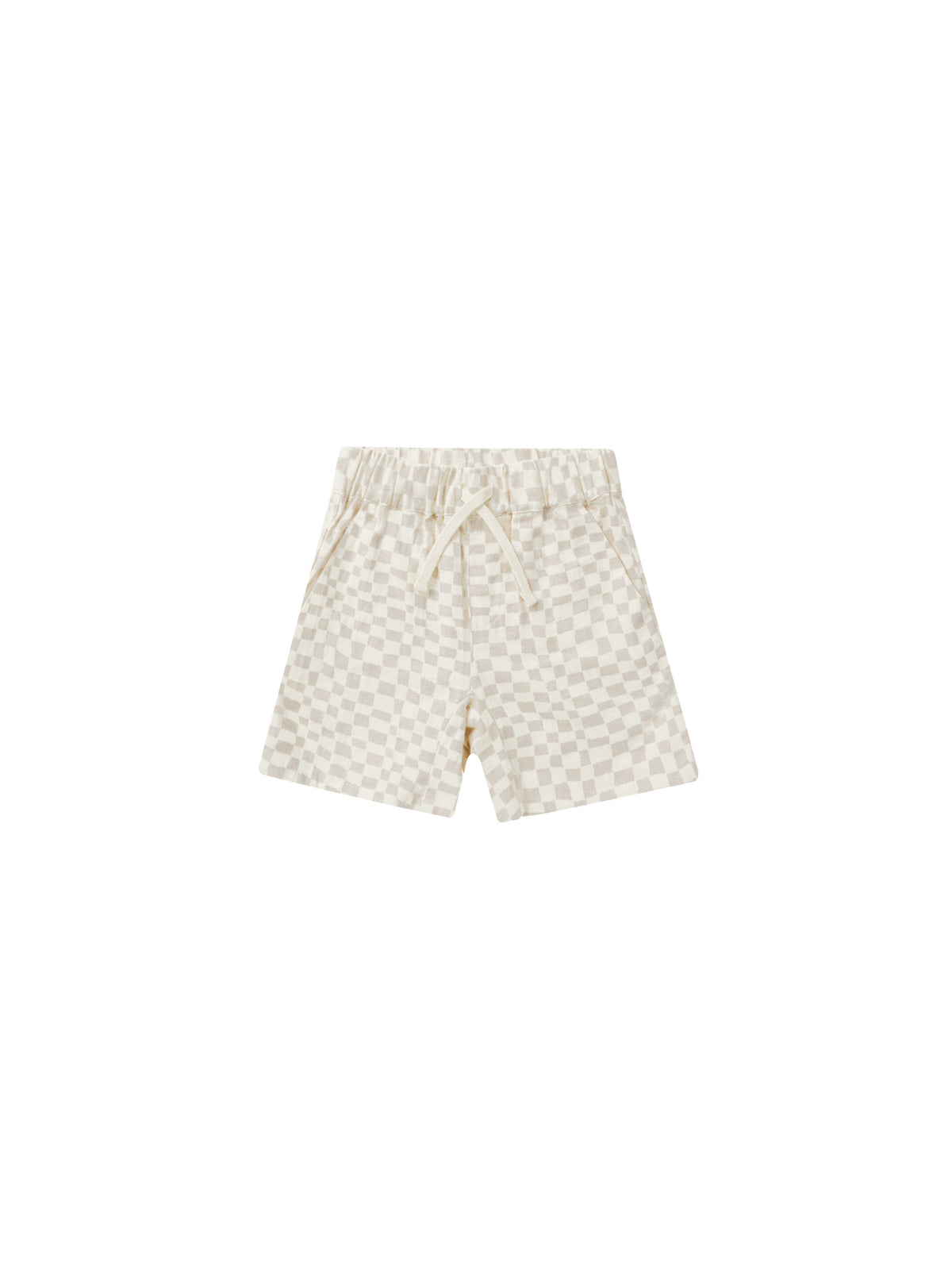 RYLEE + CRU BERMUDA SHORT / DOVE CHECK