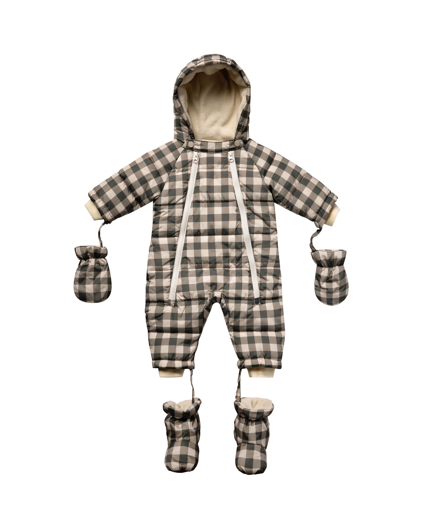RYLEE + CRU SNOW PUFFER SUIT / CHARCOAL CHECK