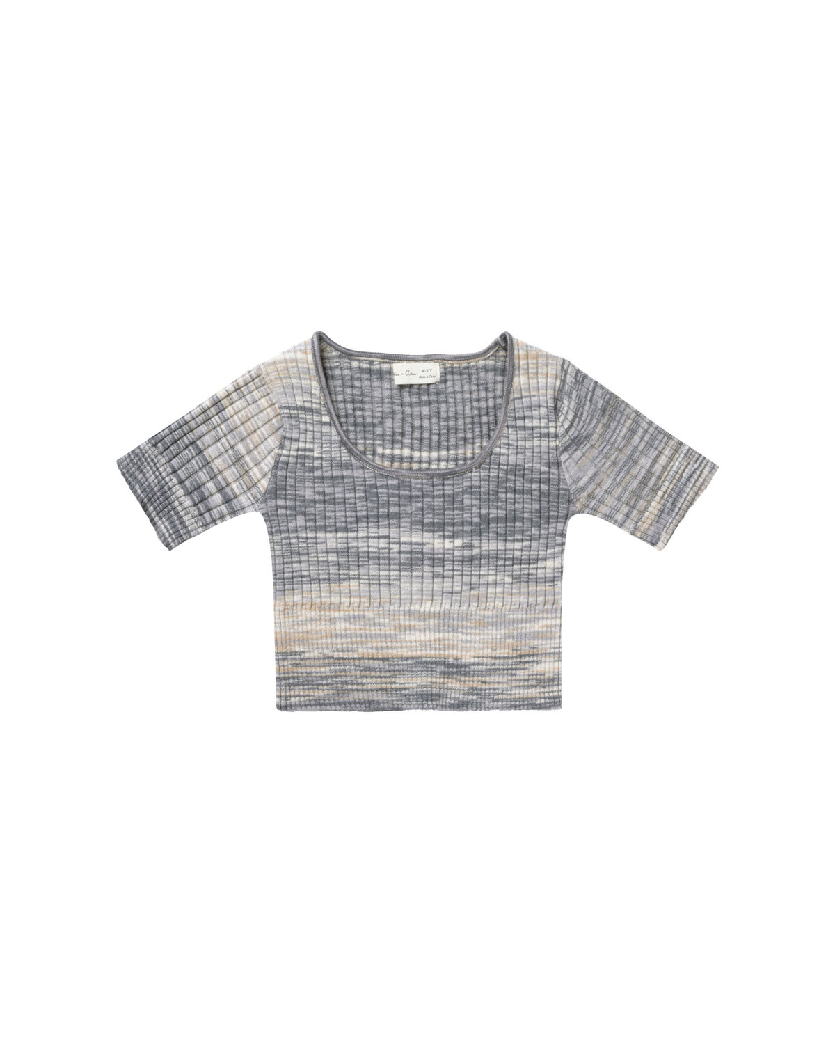 RYLEE + CRU SQUARE NECK RIB TEE / BLUE SPACE DYE