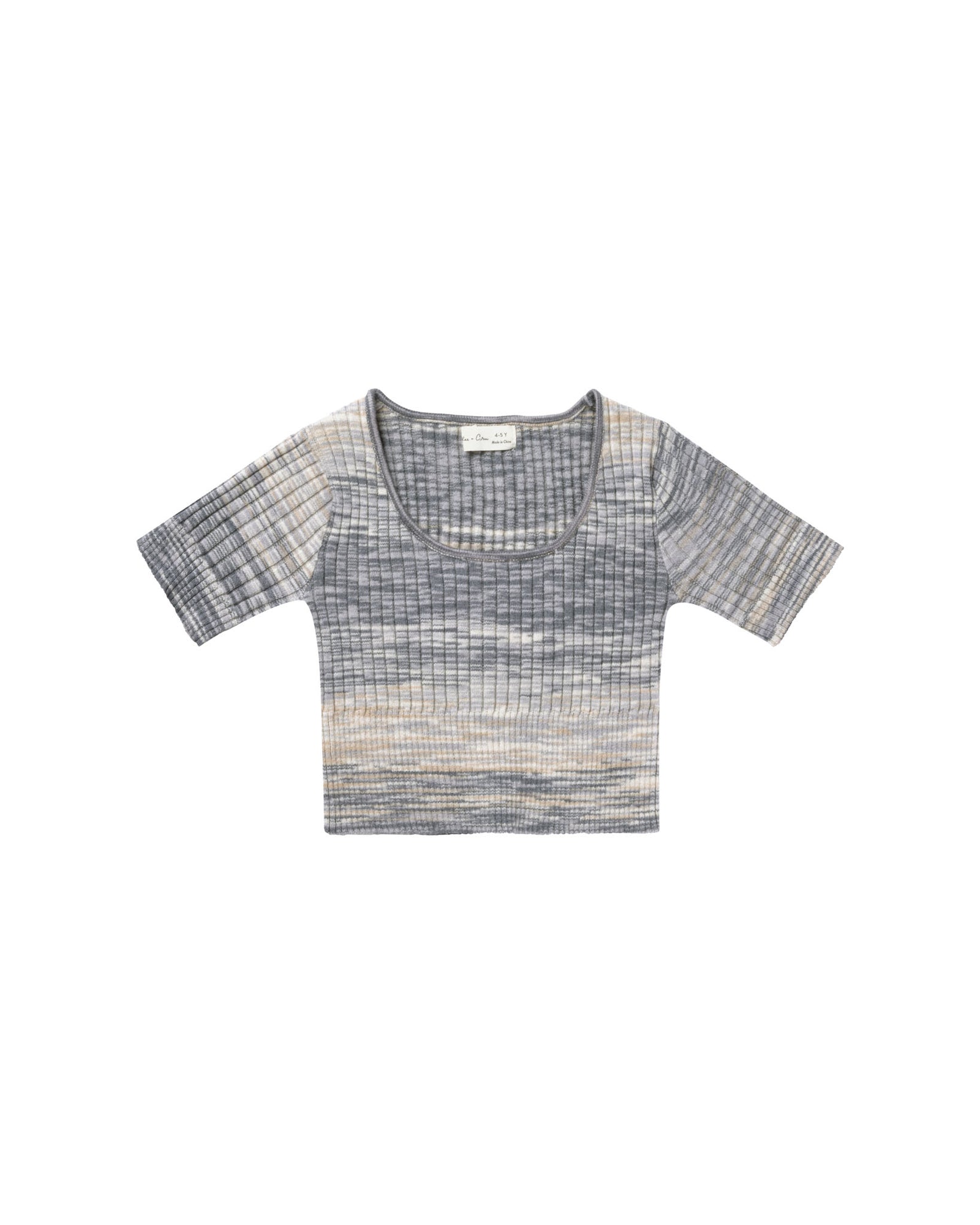RYLEE + CRU SQUARE NECK RIB TEE / BLUE SPACE DYE