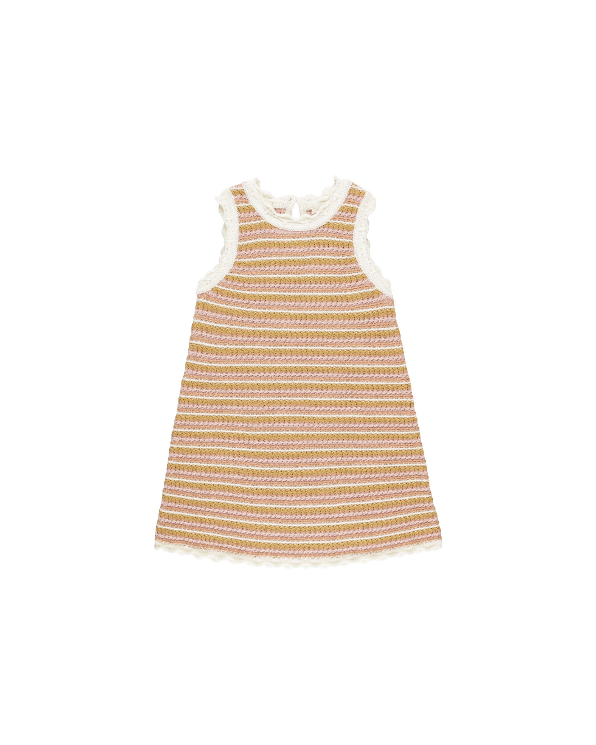 RYLEE + CRU CROCHET TANK MINI DRESS / PINK STRIPE