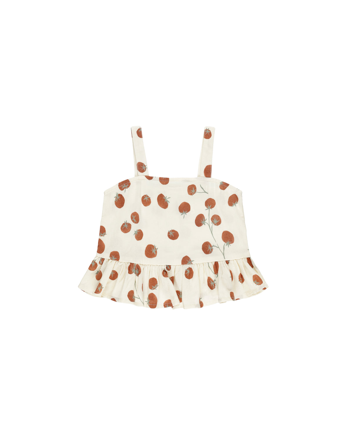 RYLEE + CRU CROPPED PEPLUM TANK / TOMATOES