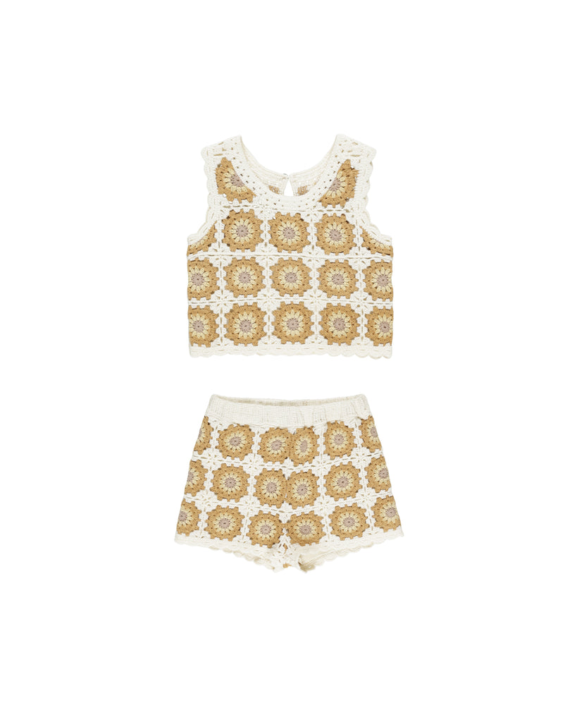 【ANTIGEL】新作★ハイウエストタイプ★CROCHET BOHEME RYLEE + CRU CROCHET TANK SET / MARIGOLD DAISY - Milk + Bots