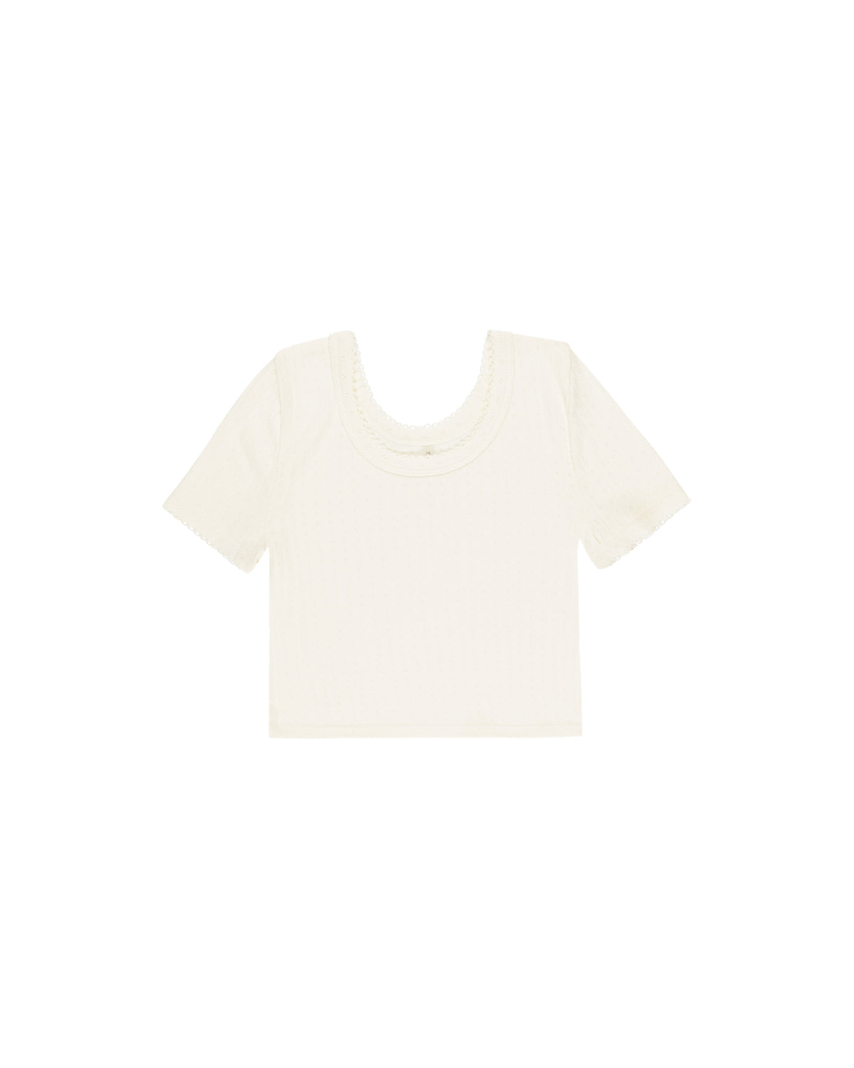 RYLEE + CRU POINTELLE TEE / IVORY