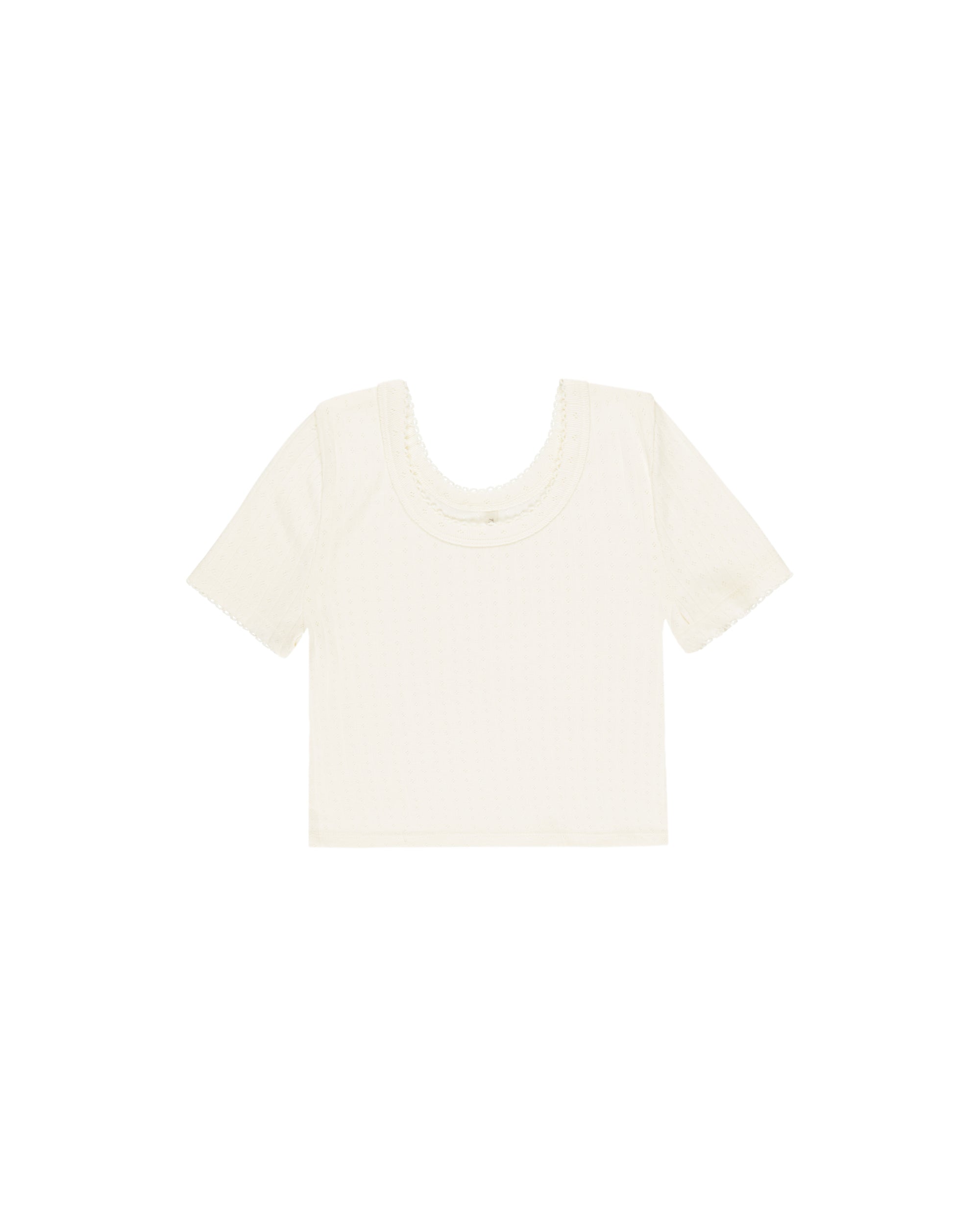 RYLEE + CRU POINTELLE TEE / IVORY