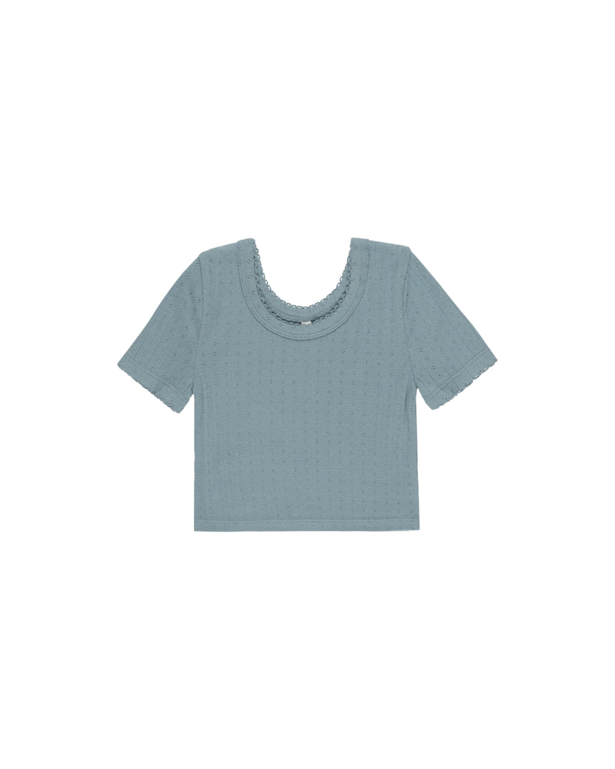 RYLEE + CRU POINTELLE TEE / OCEAN