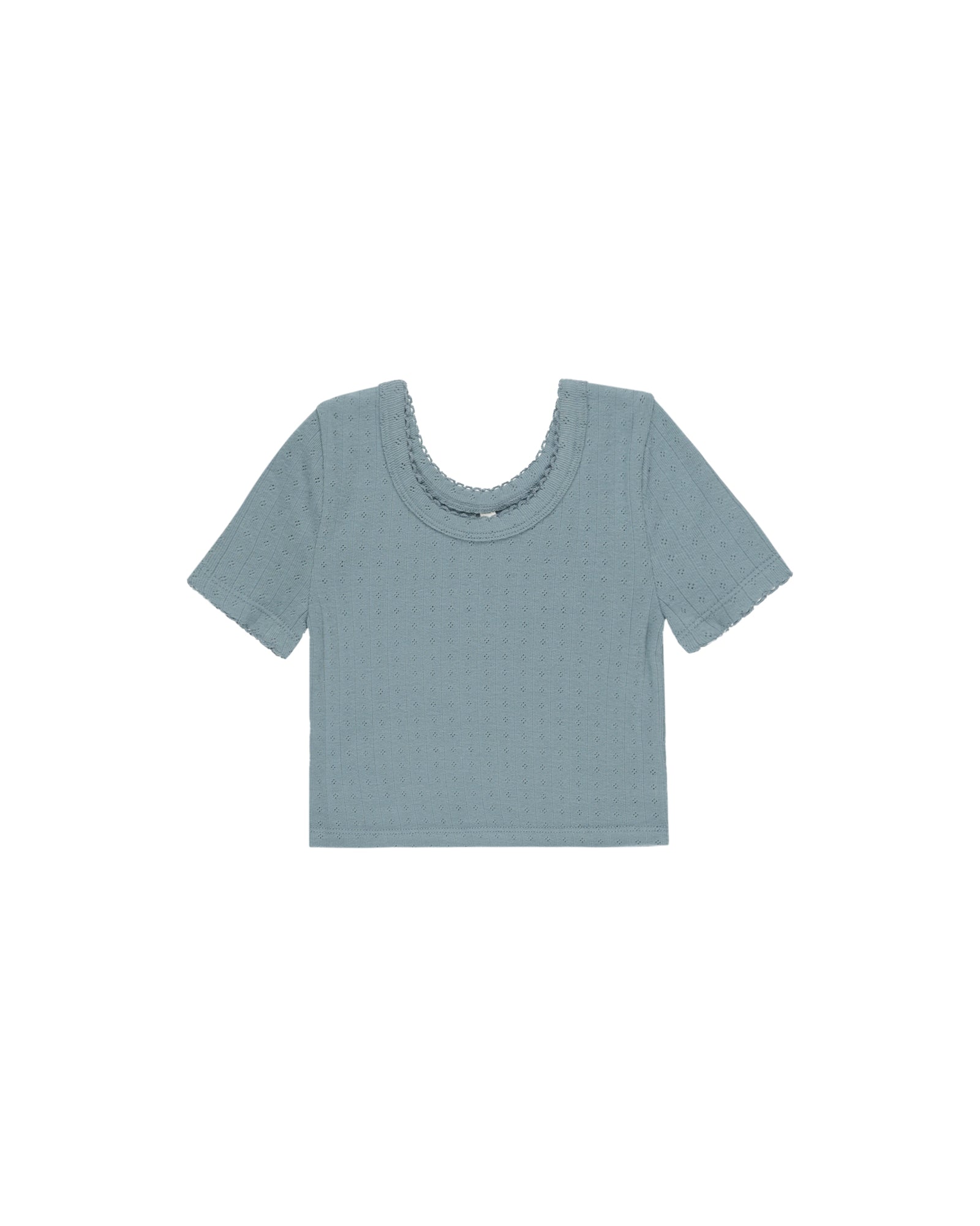 RYLEE + CRU POINTELLE TEE / OCEAN