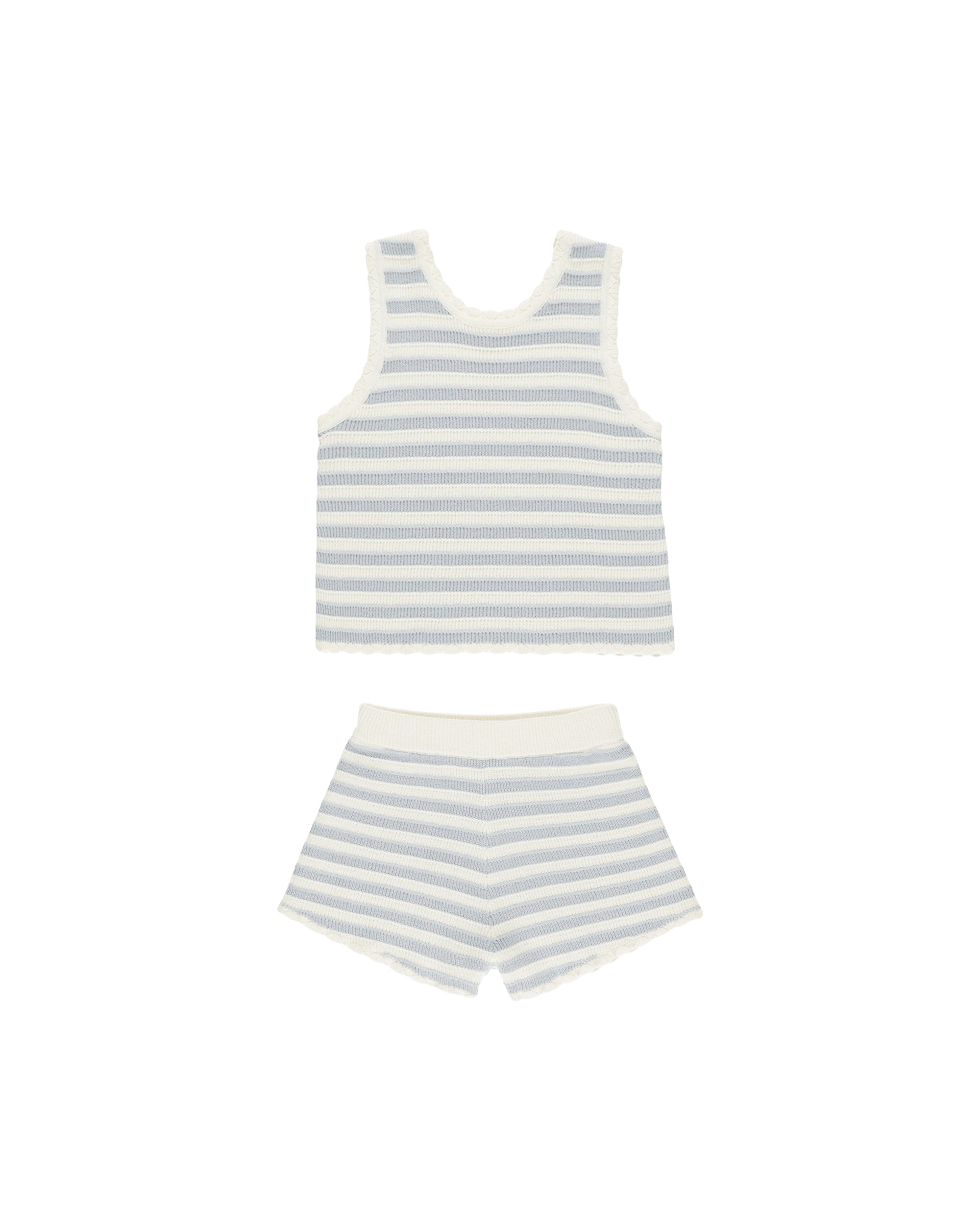 RYLEE + CRU CROCHET TANK SET / BLUE STRIPE