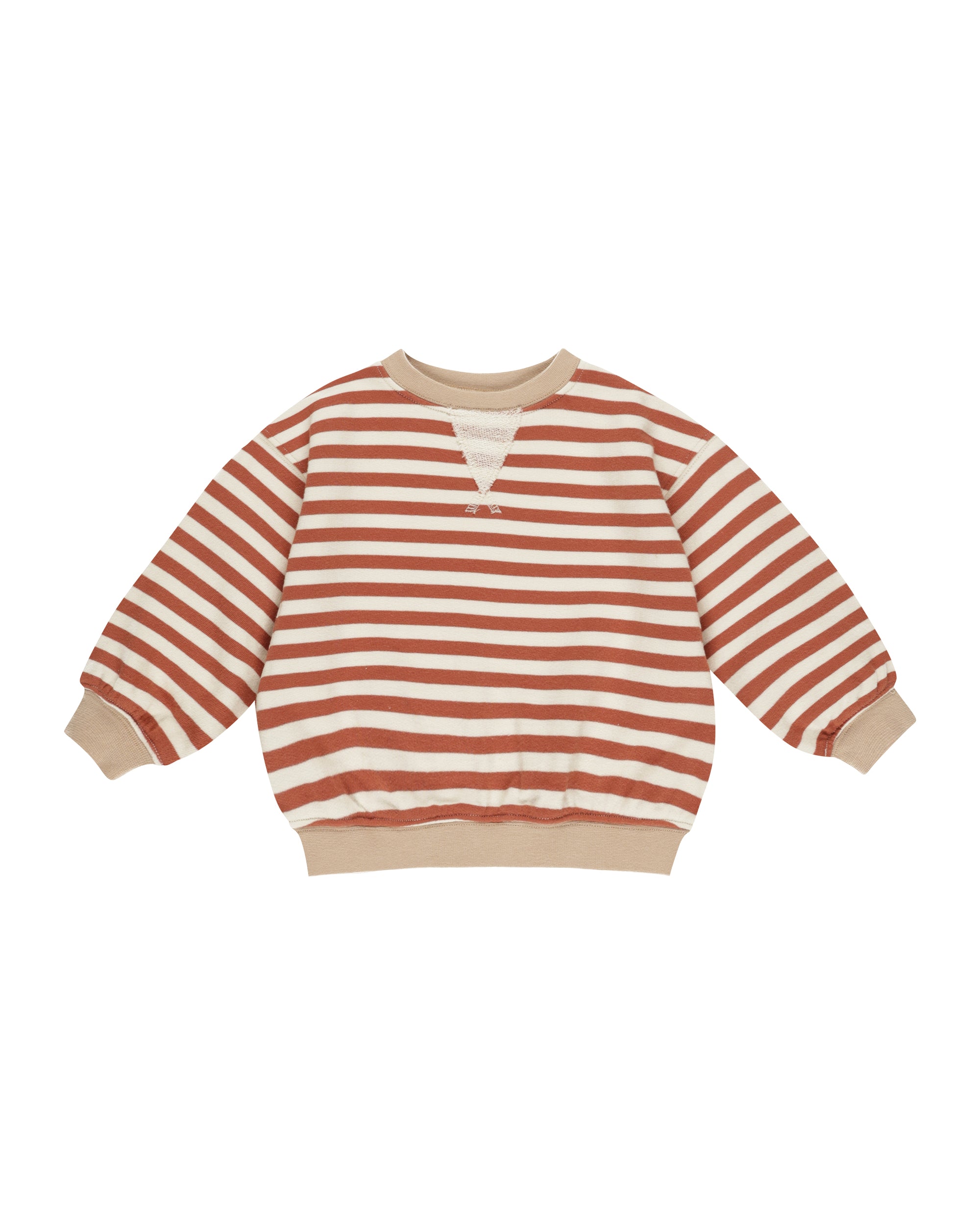 RYLEE + CRU OVERSIZED CREW / POPPY STRIPE