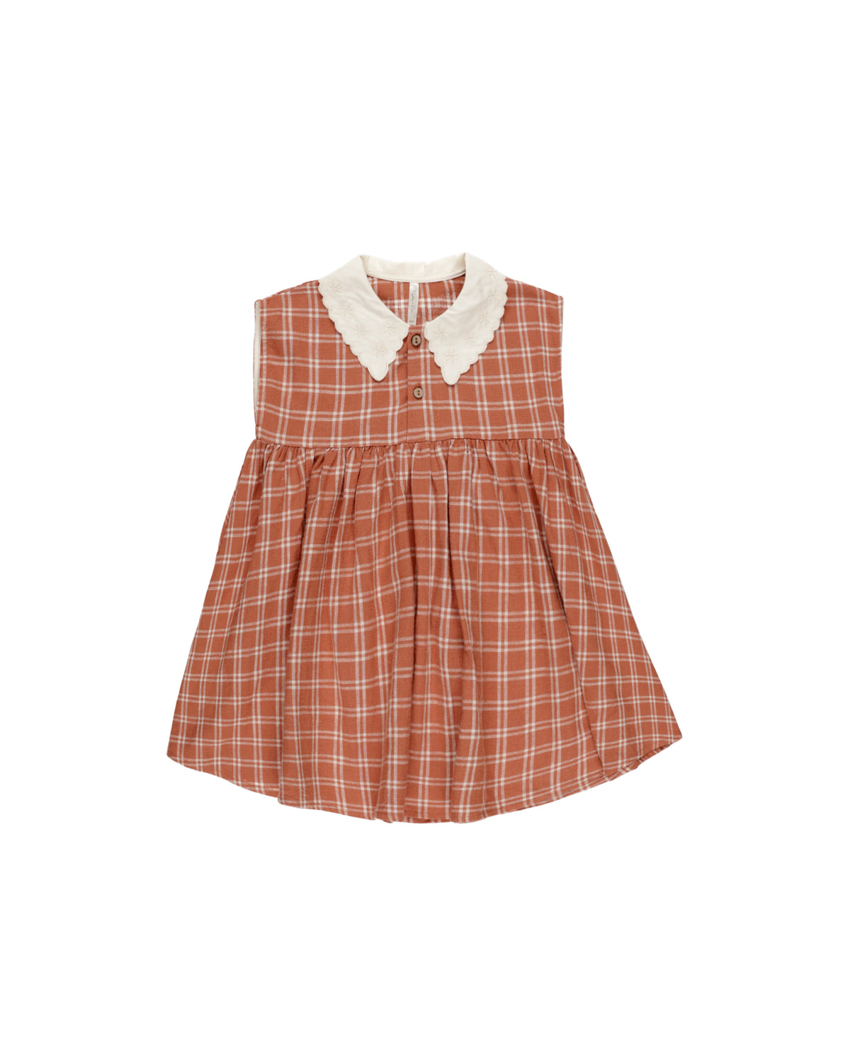 RYLEE + CRU COLLARED BABYDOLL DRESS / POPPY CHECK