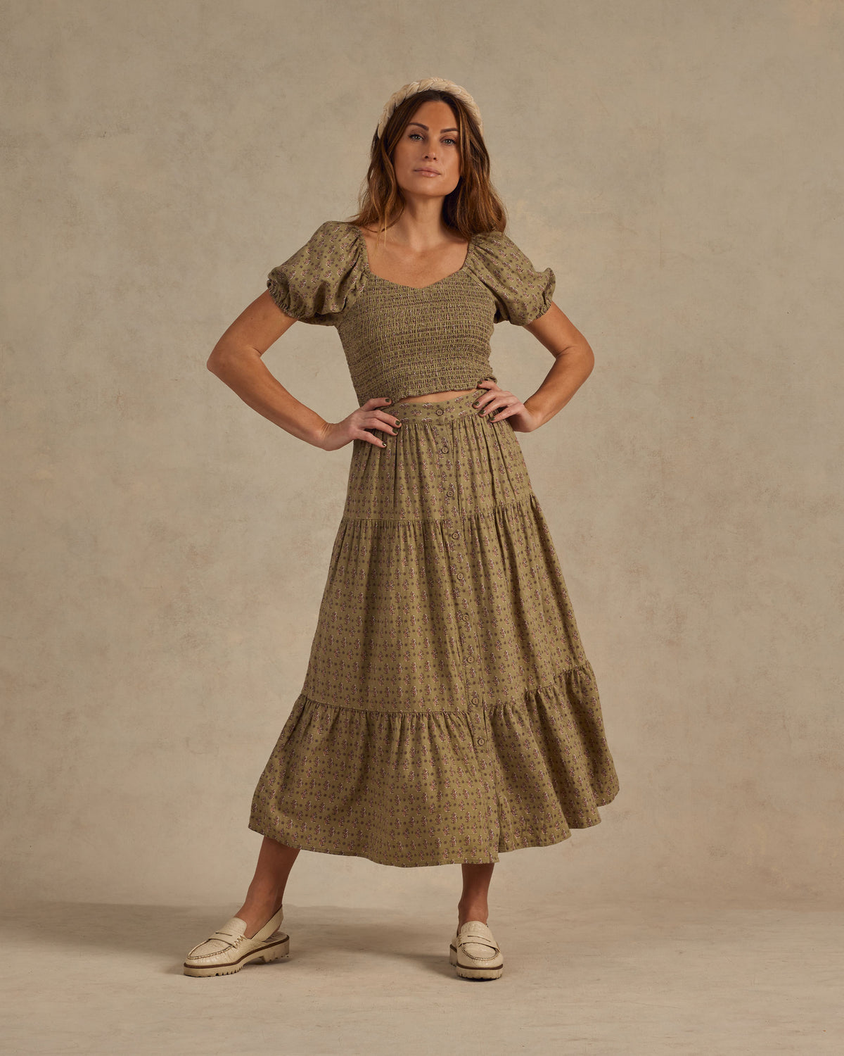 RYLEE + CRU WOMEN&#39;S TRIXIE TOP / FLOWER BLOCK