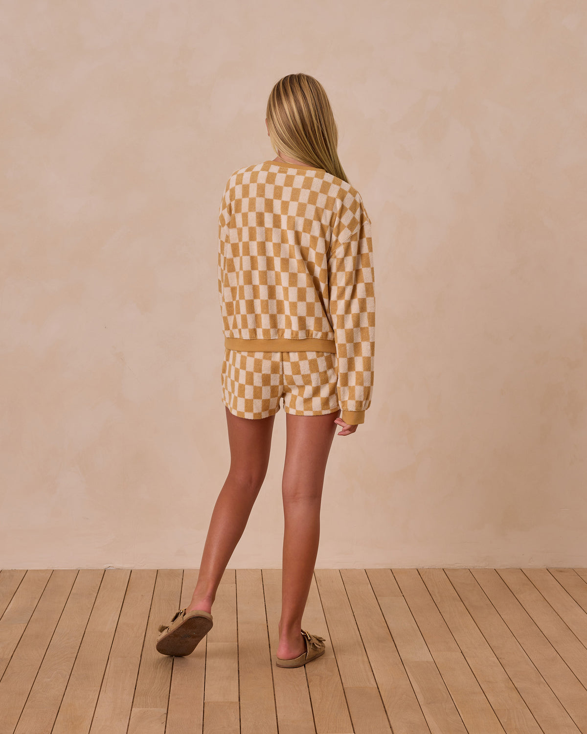 RYLEE + CRU SUMMER TERRY SET / MARIGOLD CHECK