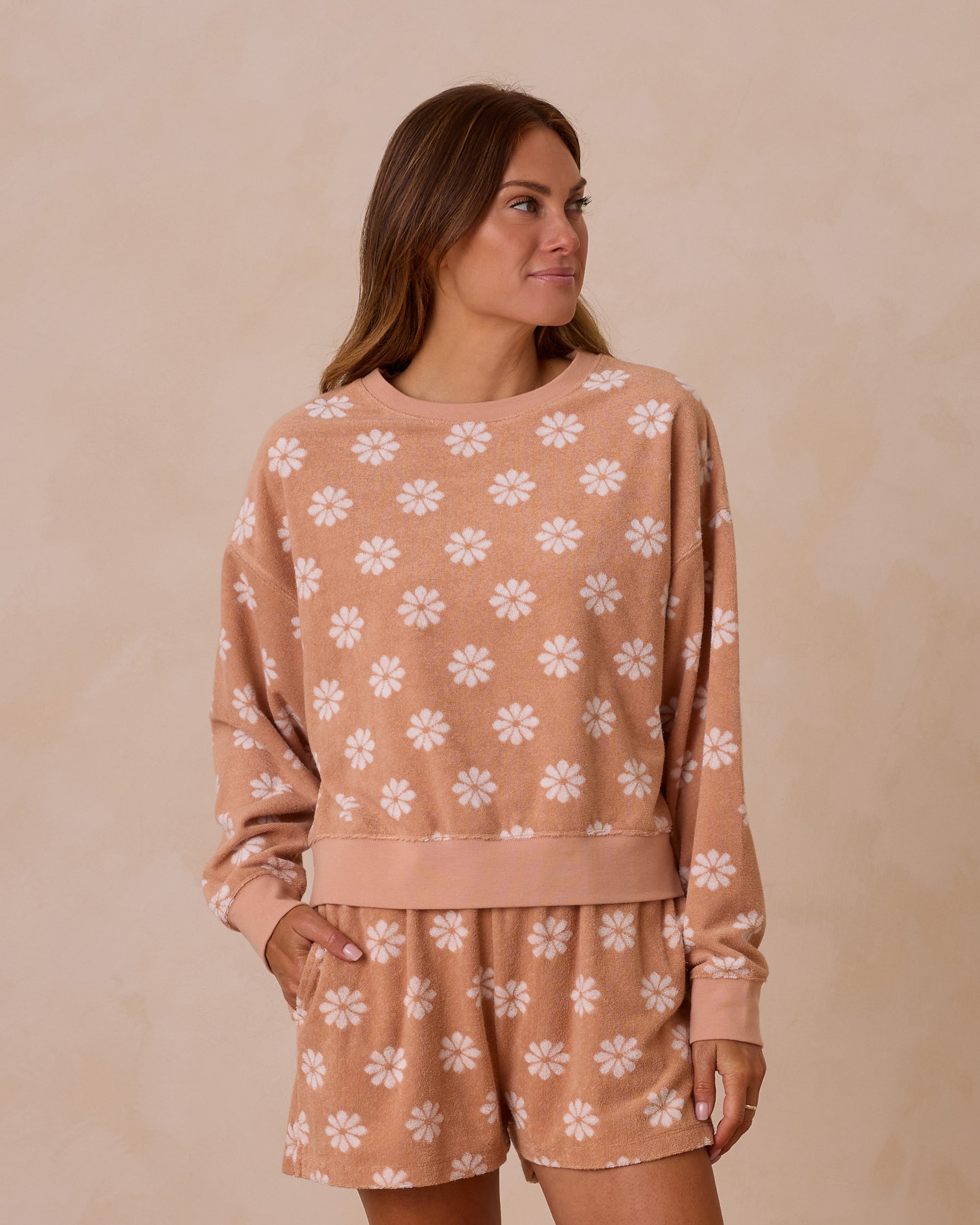 RYLEE + CRU WOMEN'S BOXY PULLOVER / DAISY GRAPEFRUIT