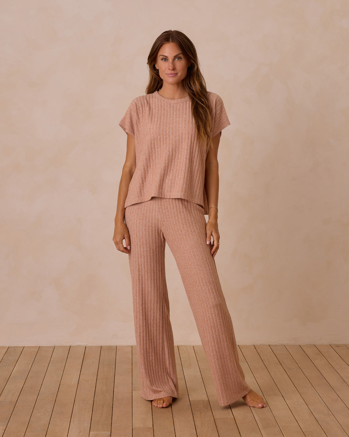 RYLEE + CRU WOMEN&#39;S COZY RIB KNIT SET / GRAPEFRUIT