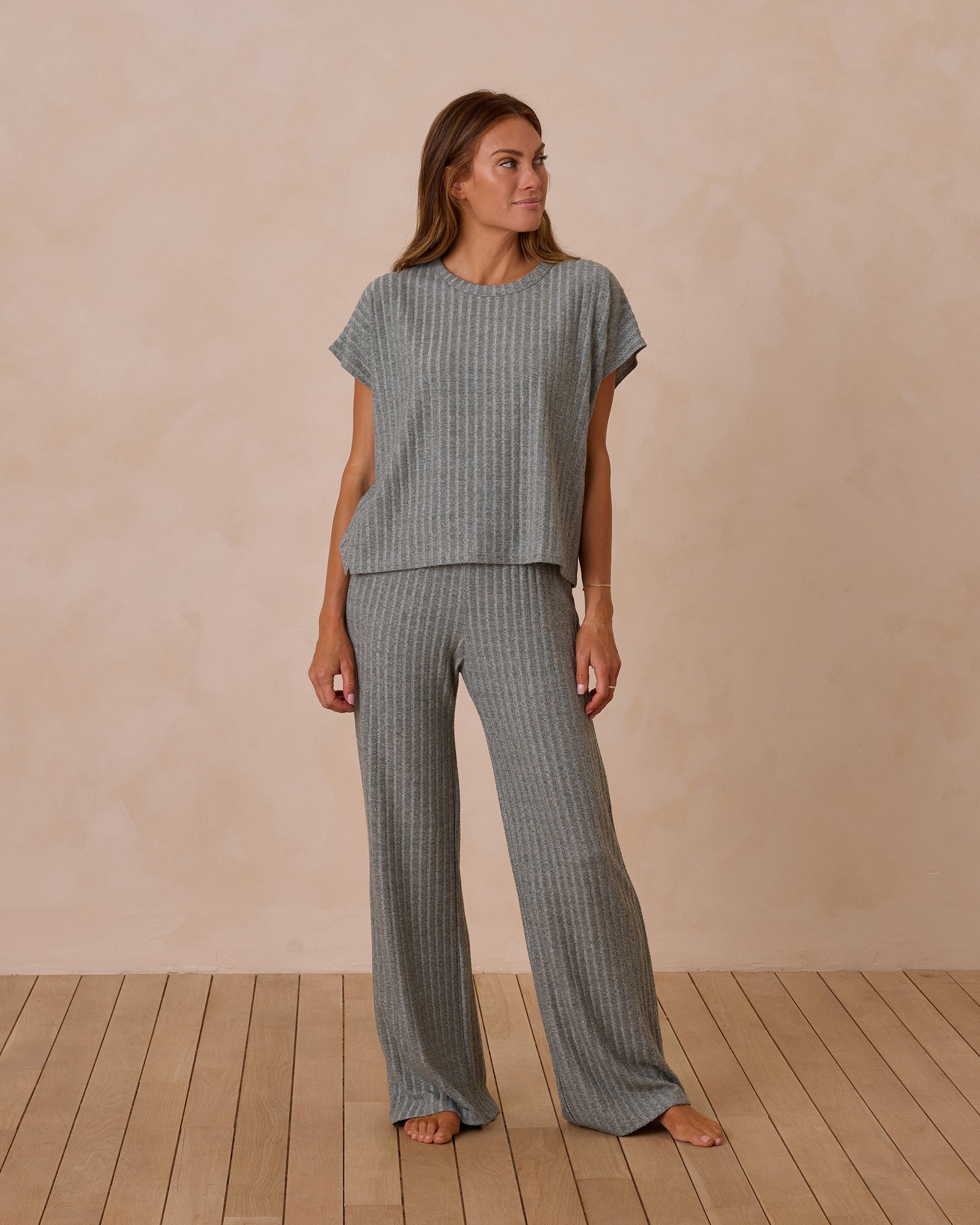 RYLEE + CRU WOMEN'S COZY RIB KNIT SET / EUCALYPTUS