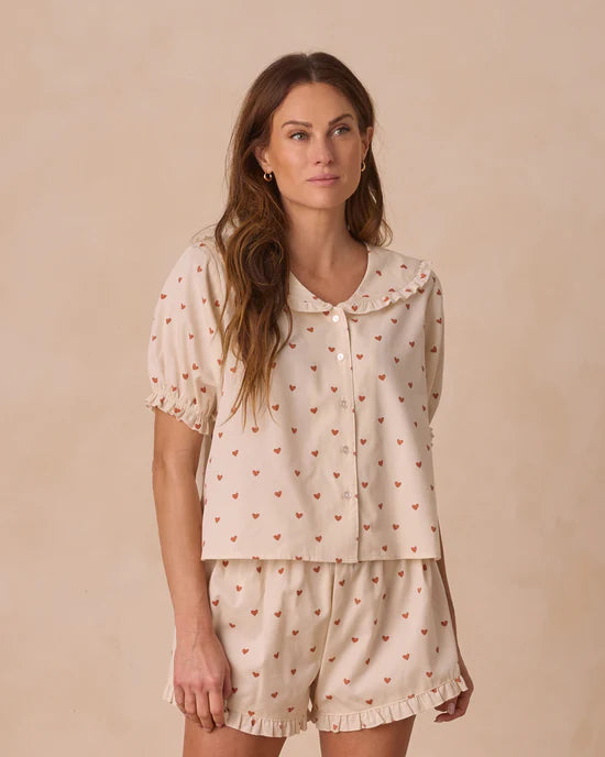 RYLEE + CRU WOMEN'S DELILAH PAJAMA SET / HEARTS