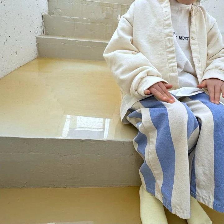 RESORT STRIPE WIDE LEG PANT / OCEAN BLUE