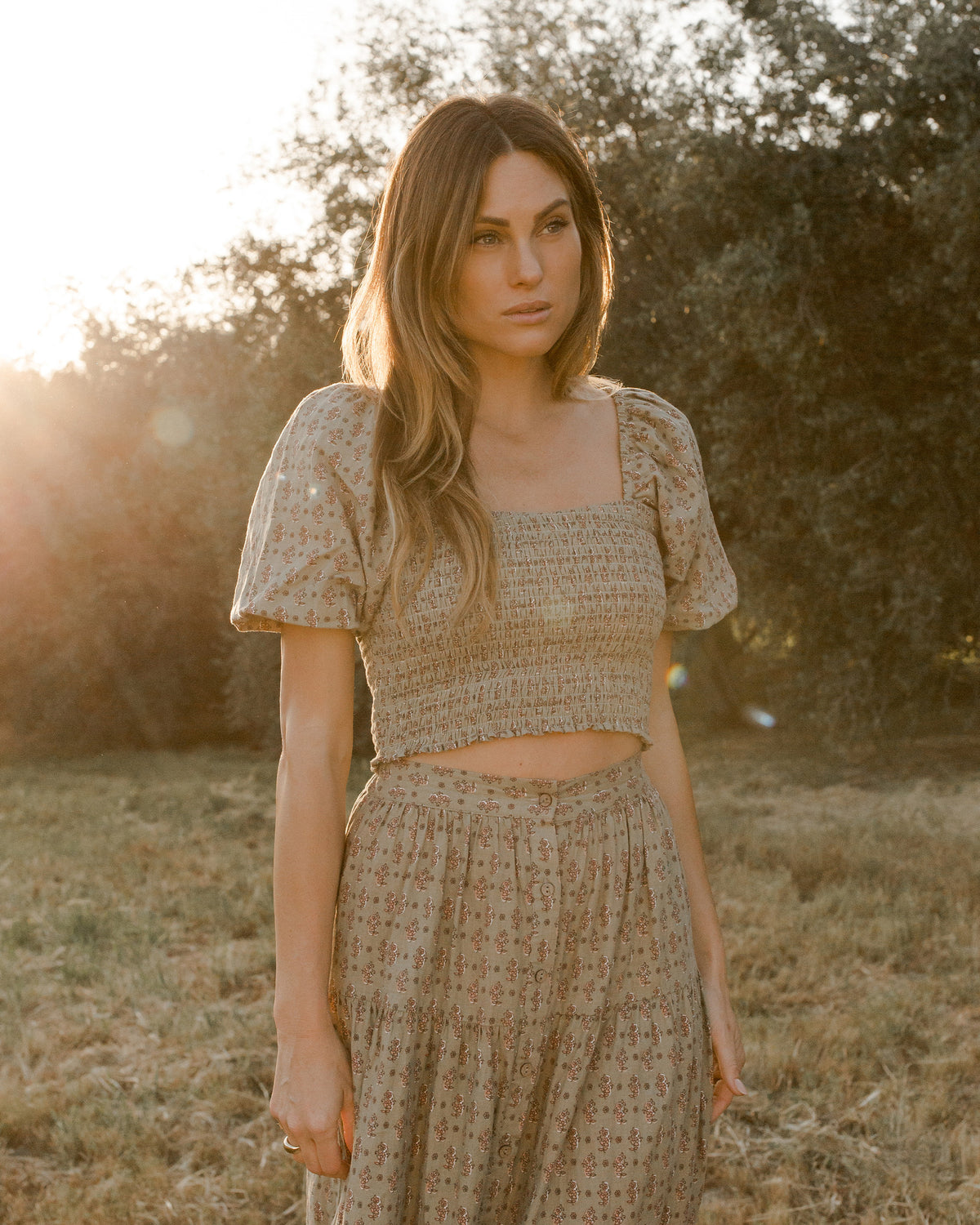 RYLEE + CRU WOMEN&#39;S TRIXIE TOP / FLOWER BLOCK