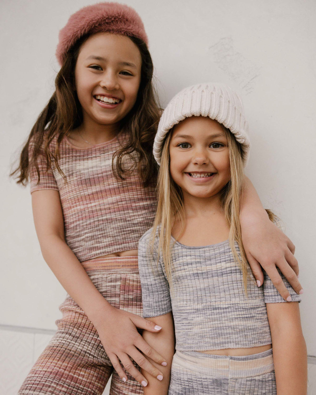 RYLEE + CRU SQUARE NECK RIB TEE / BLUE SPACE DYE